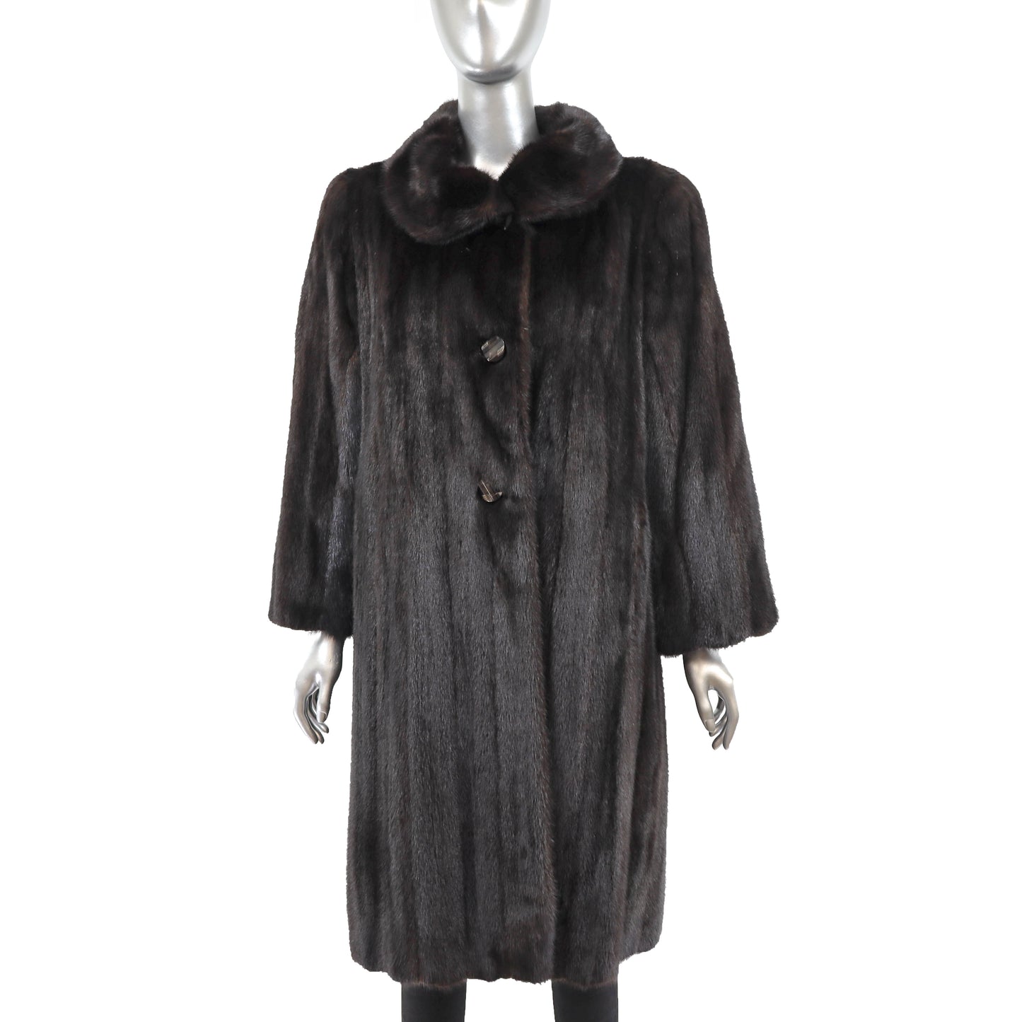 Dark Brown Mink 7/8 Coat- Size M