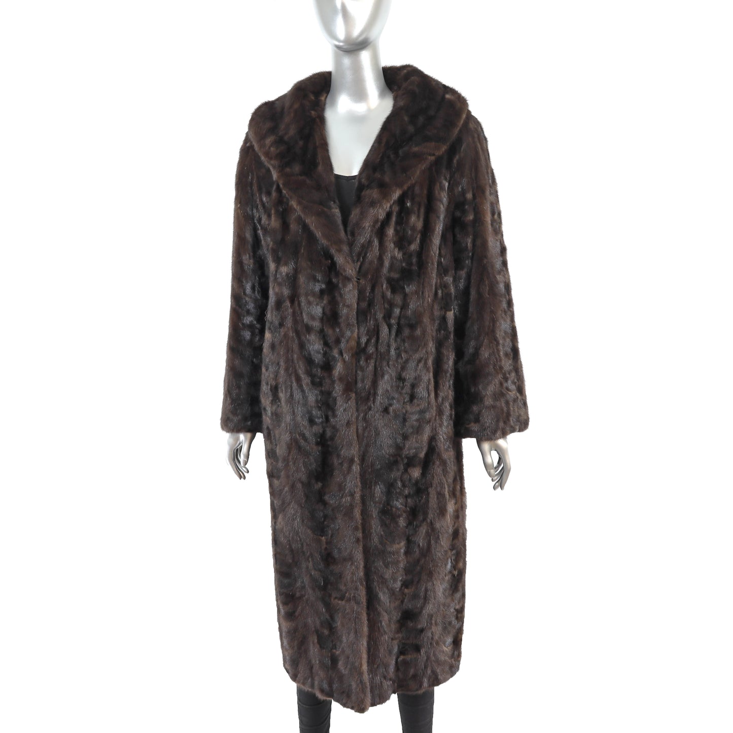 Mahogany Section Mink Coat- Size XL