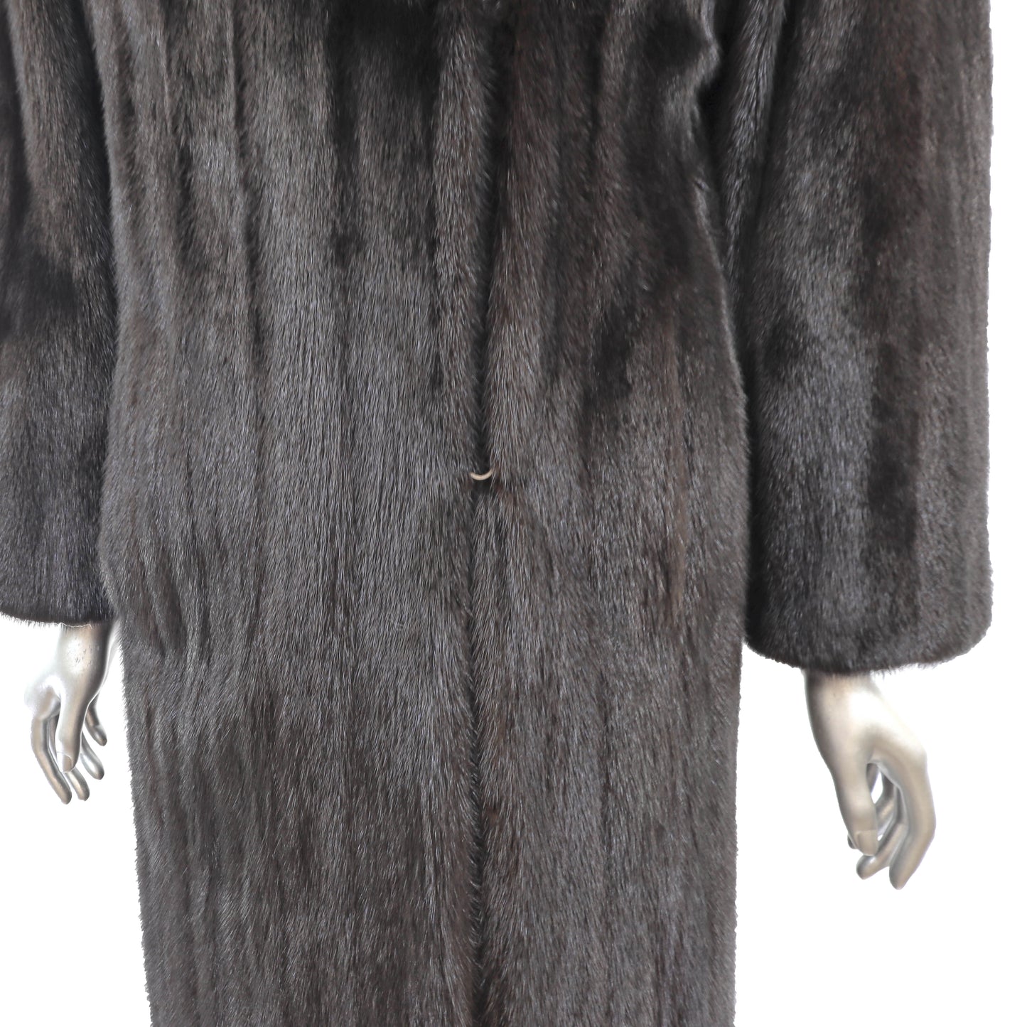 Black Mink Coat with Headband and Earmuffs- Size M