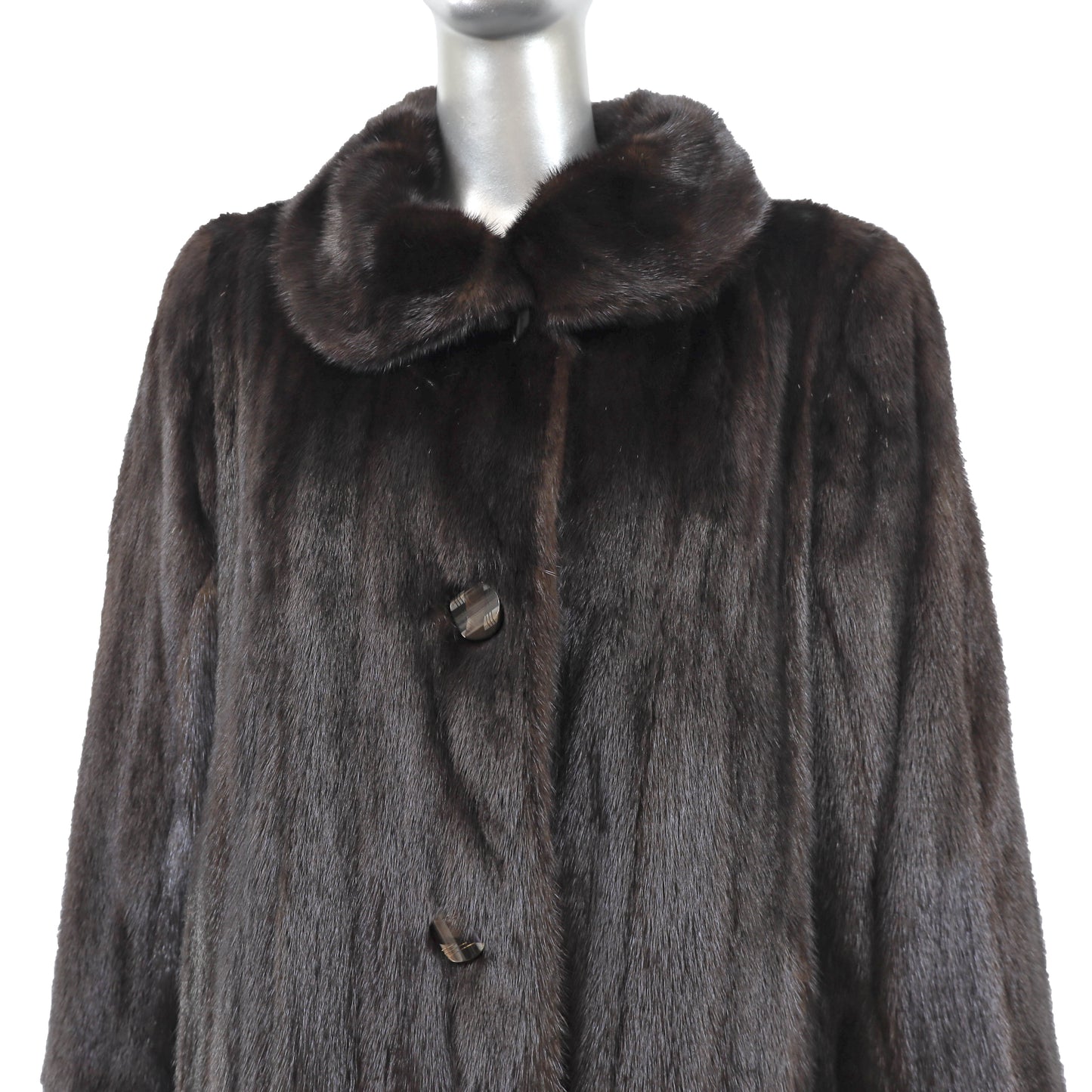 Dark Brown Mink 7/8 Coat- Size M