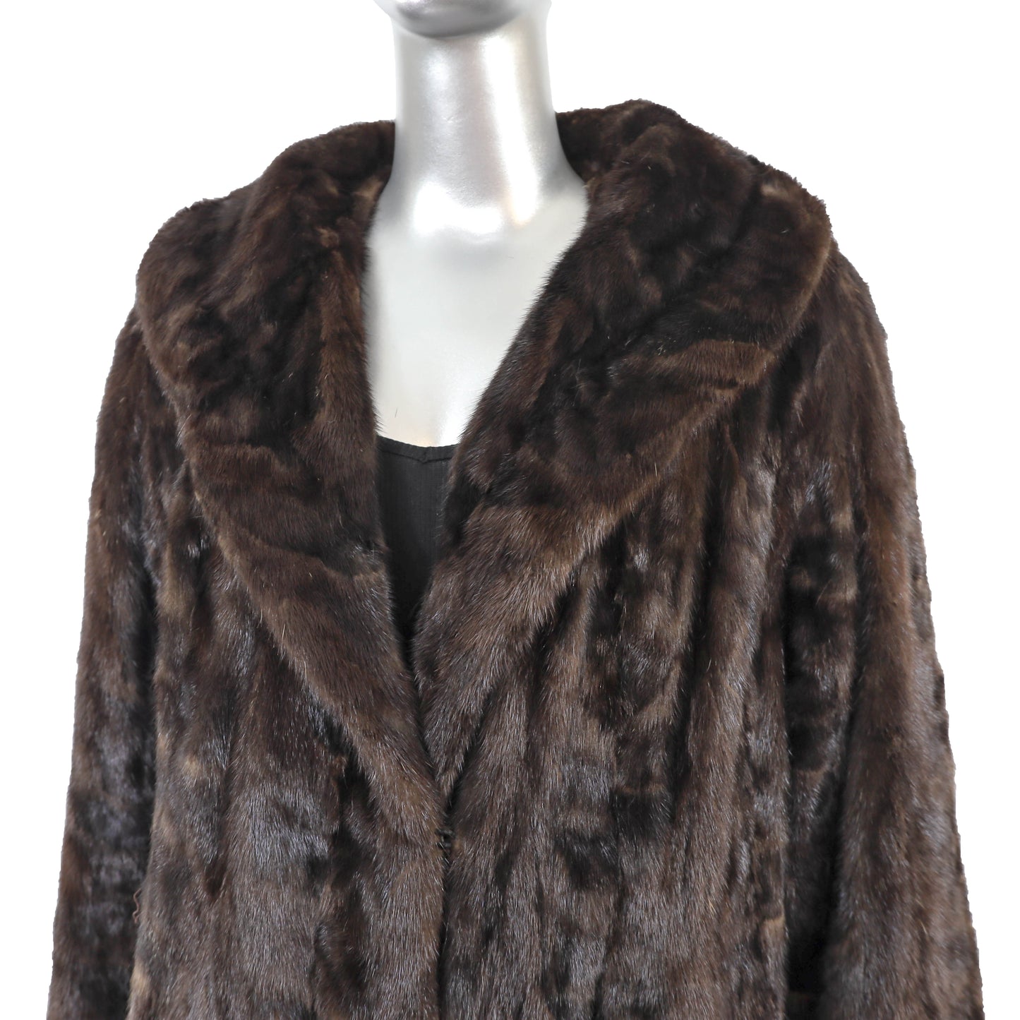 Mahogany Section Mink Coat- Size XL