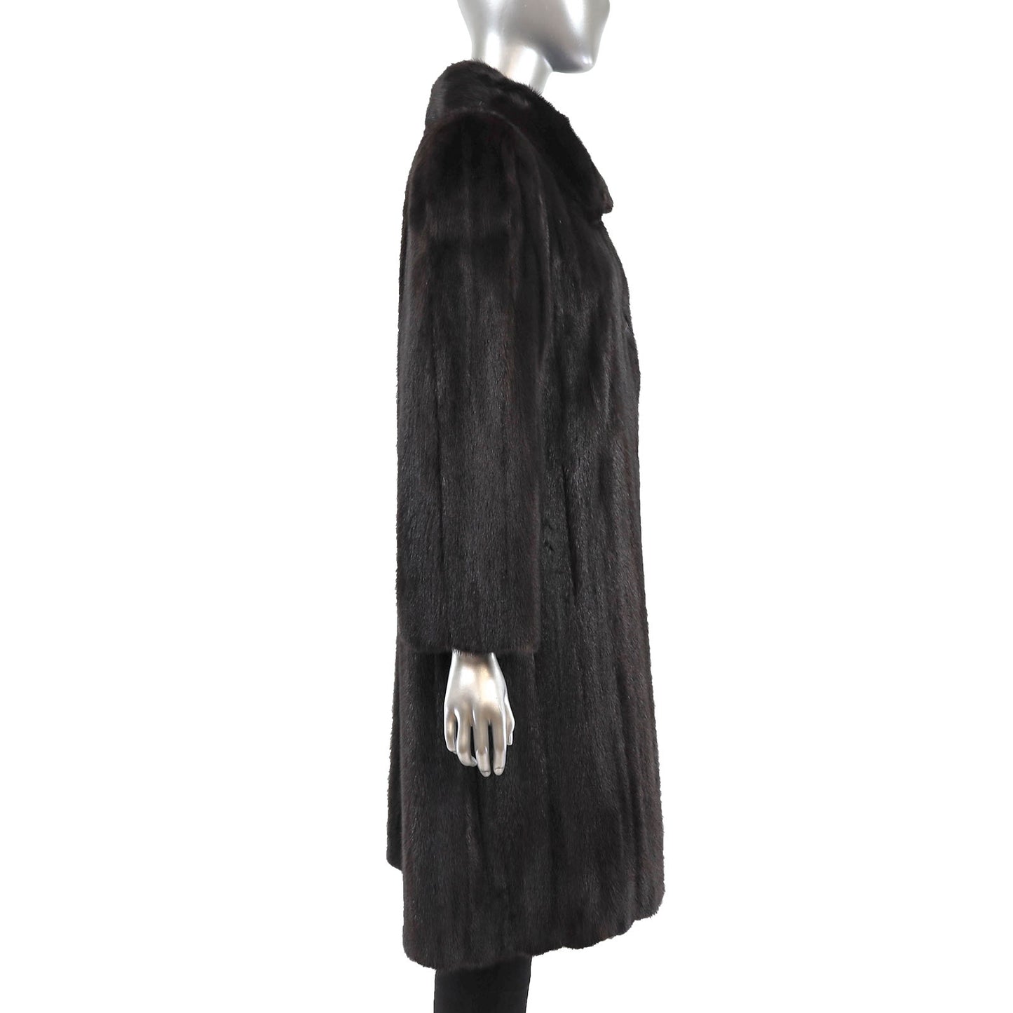 Dark Brown Mink 7/8 Coat- Size M