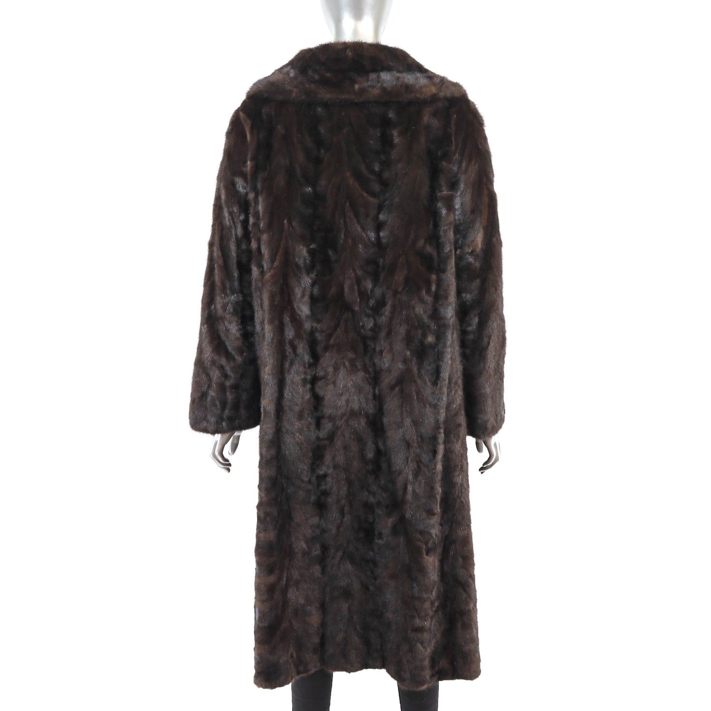 Mahogany Section Mink Coat- Size XL