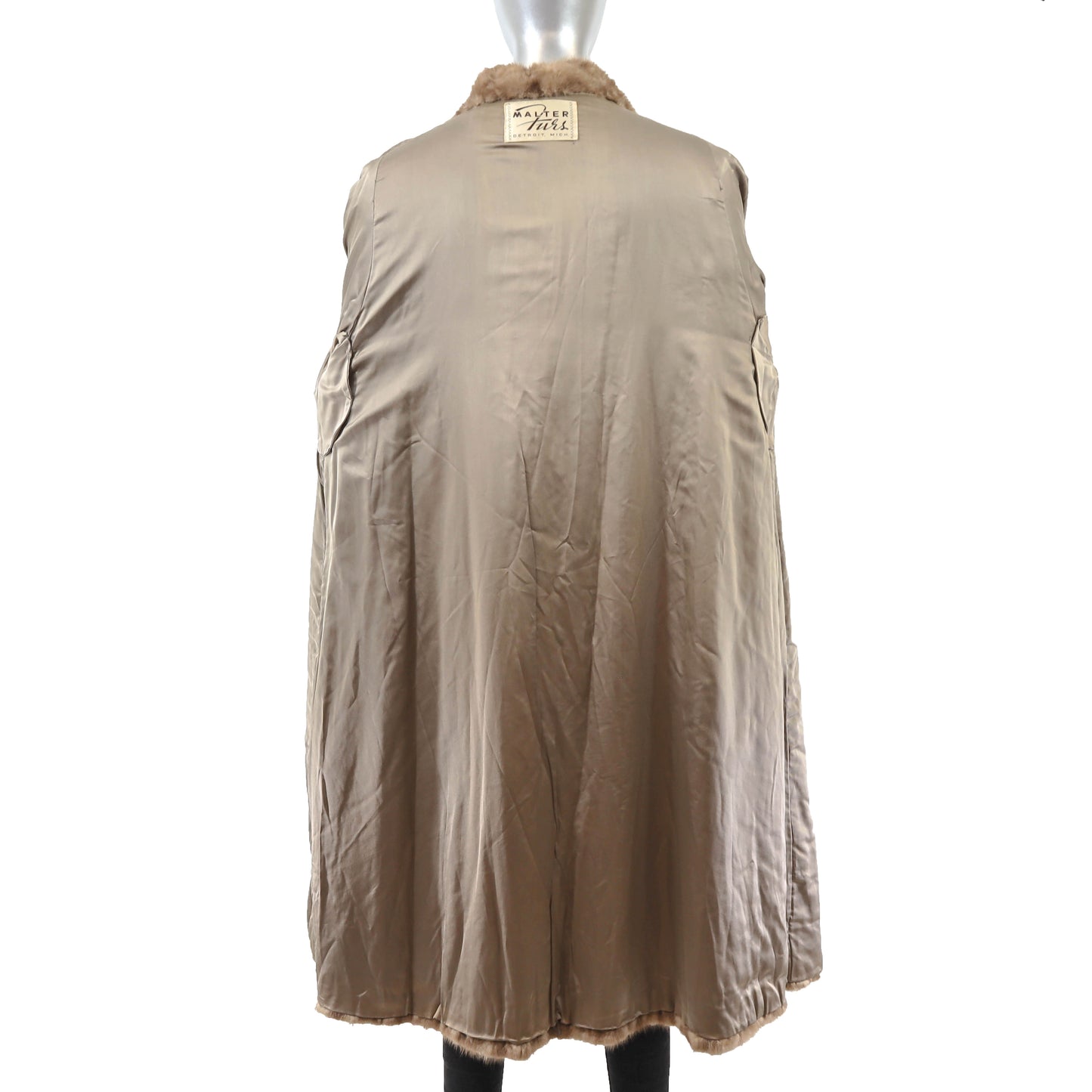 Light Brown Section Mink Coat- Size XL