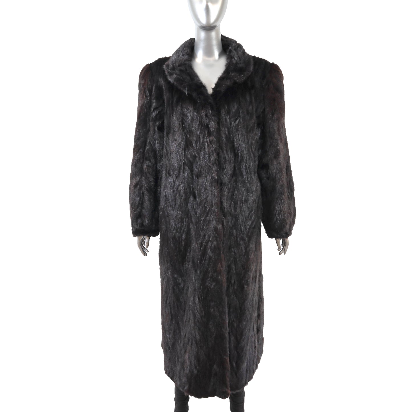 Dark Brown Section Mink Coat- Size XXL