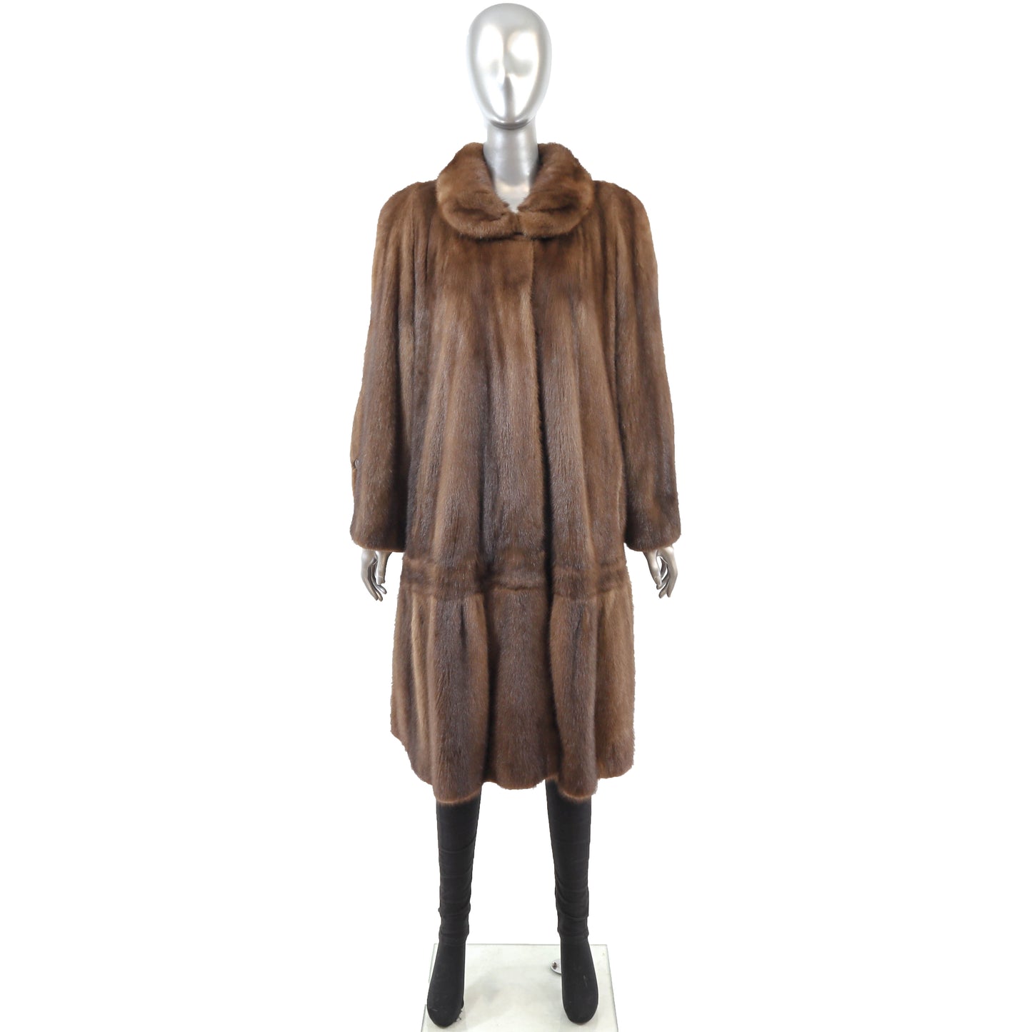 Brown Swing Mink Coat- Size XL