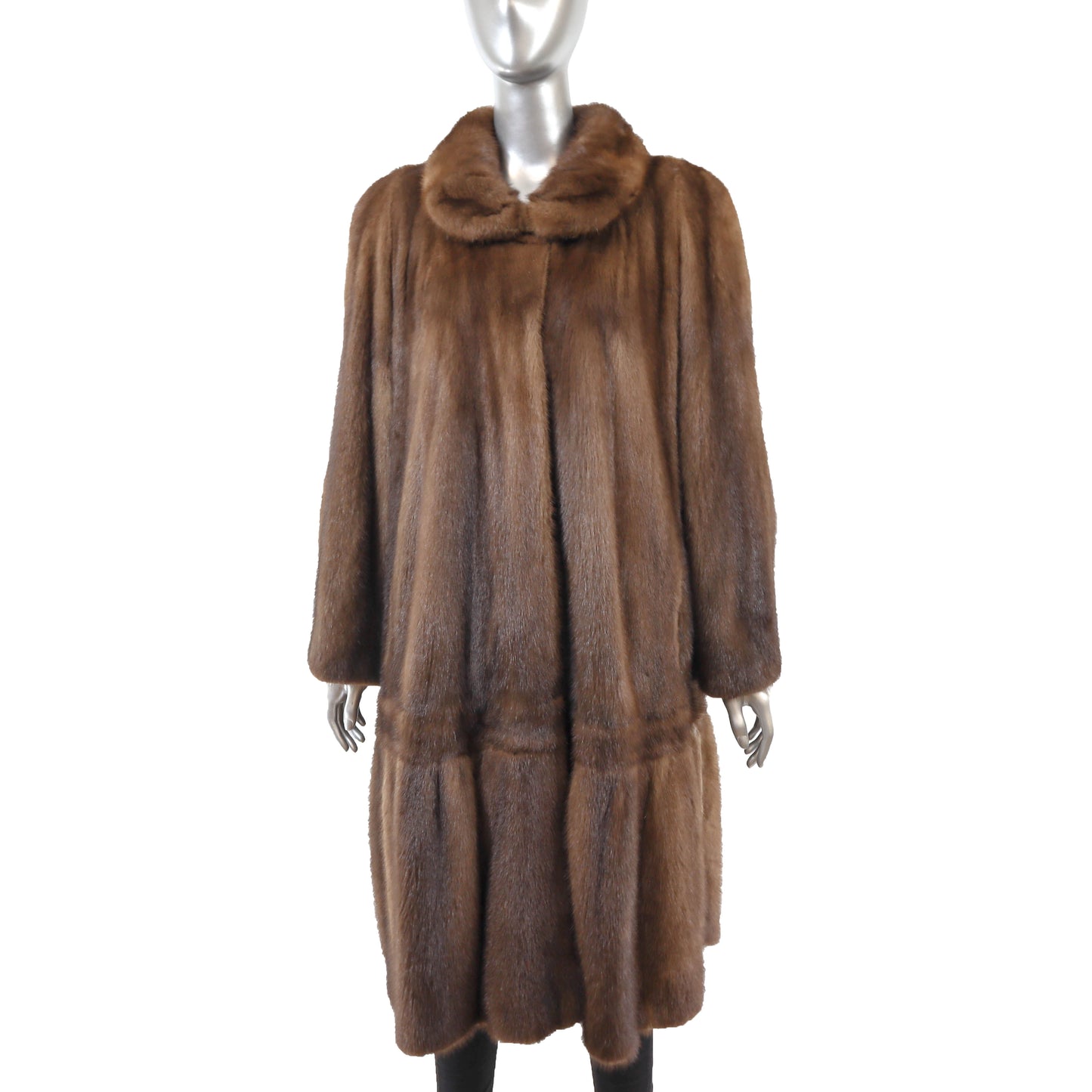 Brown Swing Mink Coat- Size XL