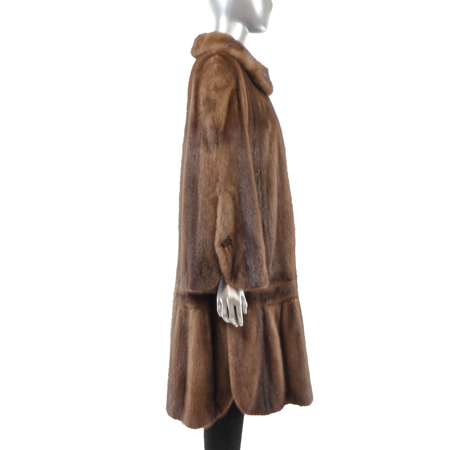 Brown Swing Mink Coat- Size XL