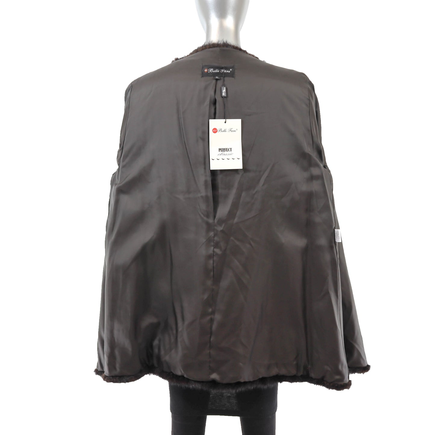 Brown Knitted Mink 3/4 Coat- Size XL