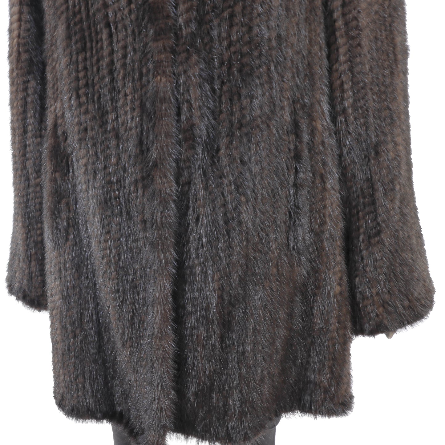 Brown Knitted Mink 3/4 Coat- Size XL