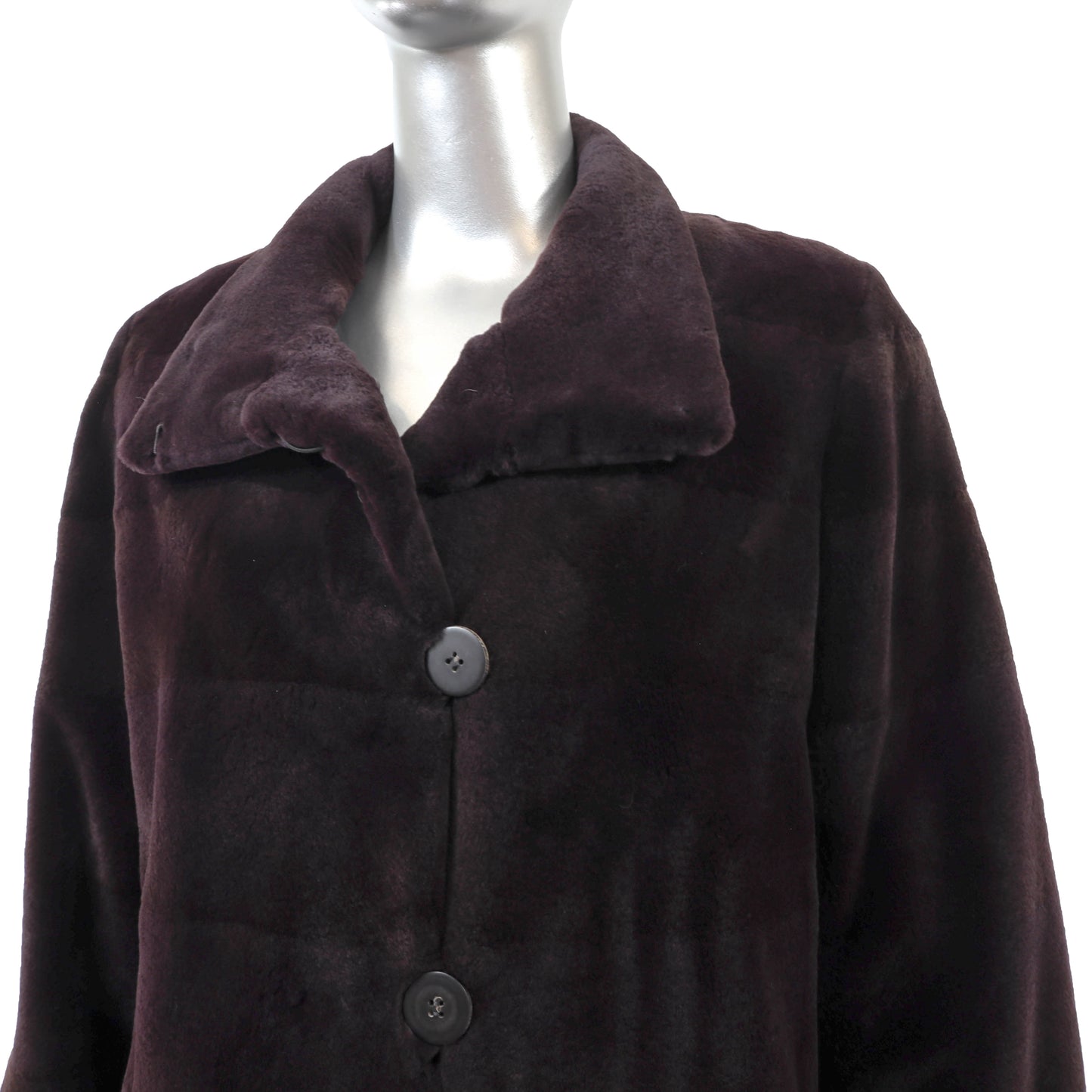 Neiman Marcus Eggplant Sheared Reversible Mink Coat- Size L