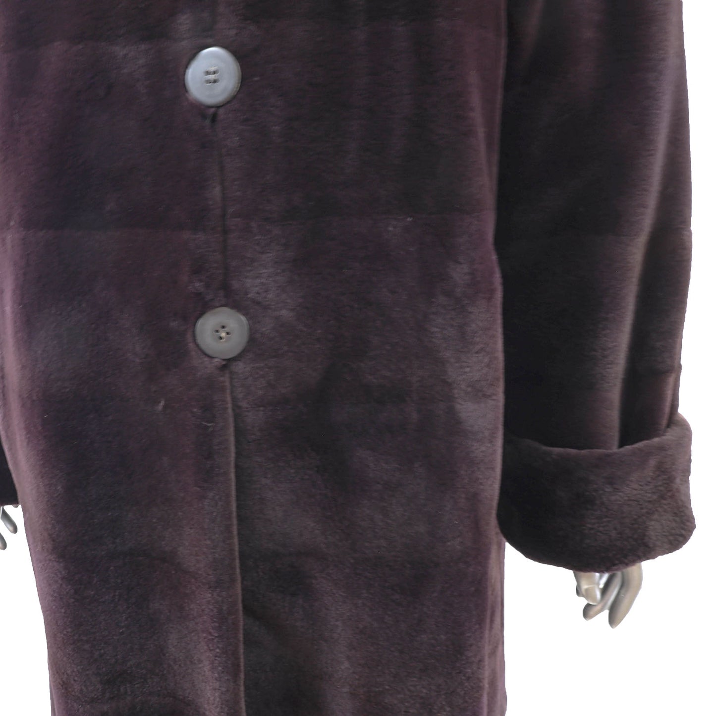 Neiman Marcus Eggplant Sheared Reversible Mink Coat- Size L