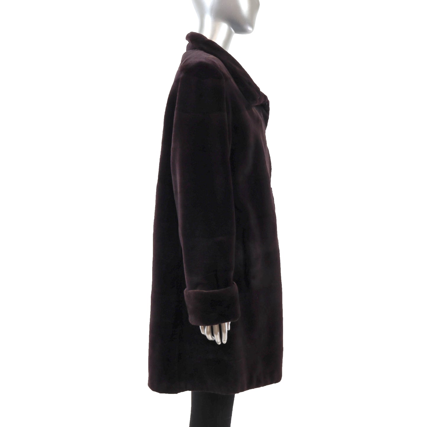 Neiman Marcus Eggplant Sheared Reversible Mink Coat- Size L