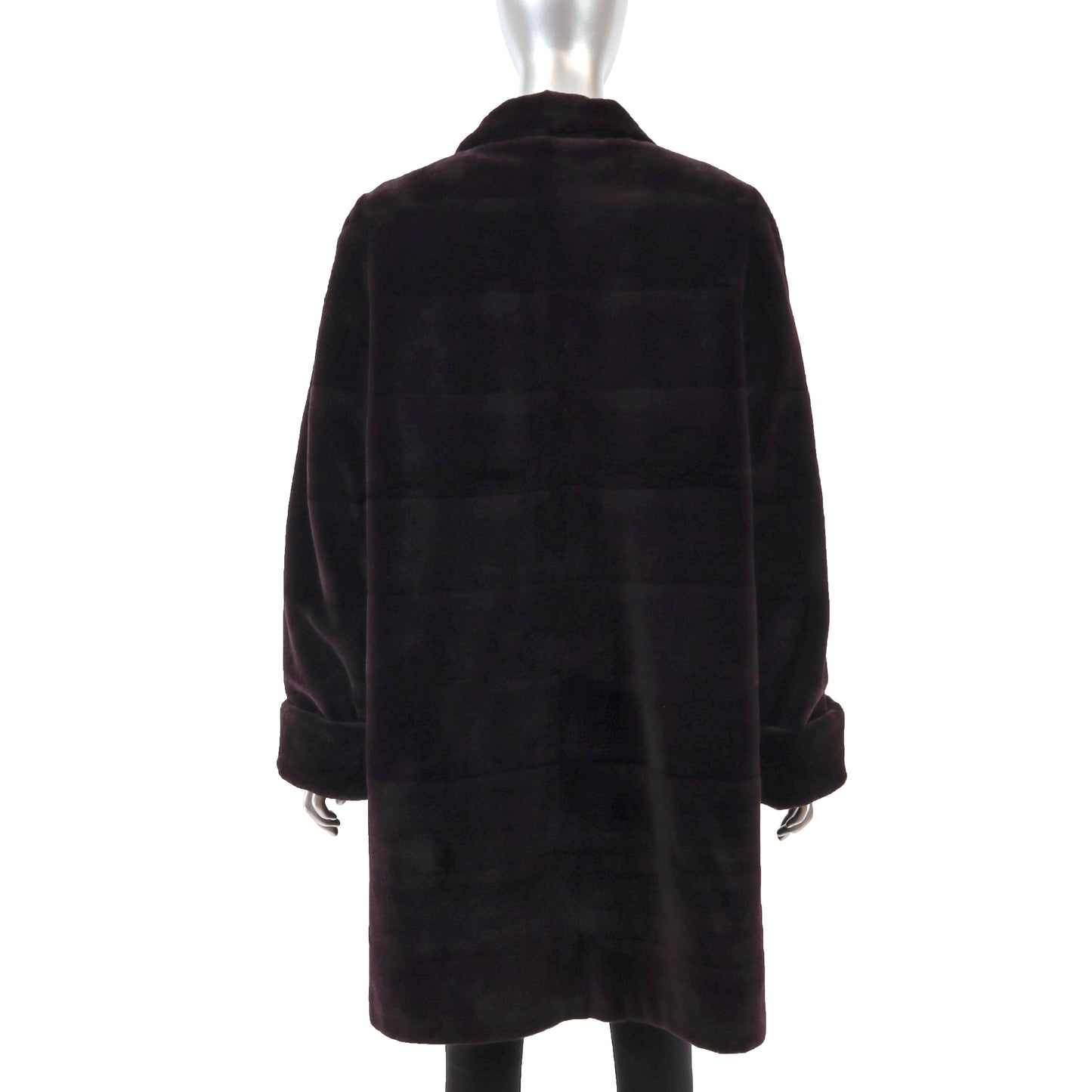 Neiman Marcus Eggplant Sheared Reversible Mink Coat- Size L
