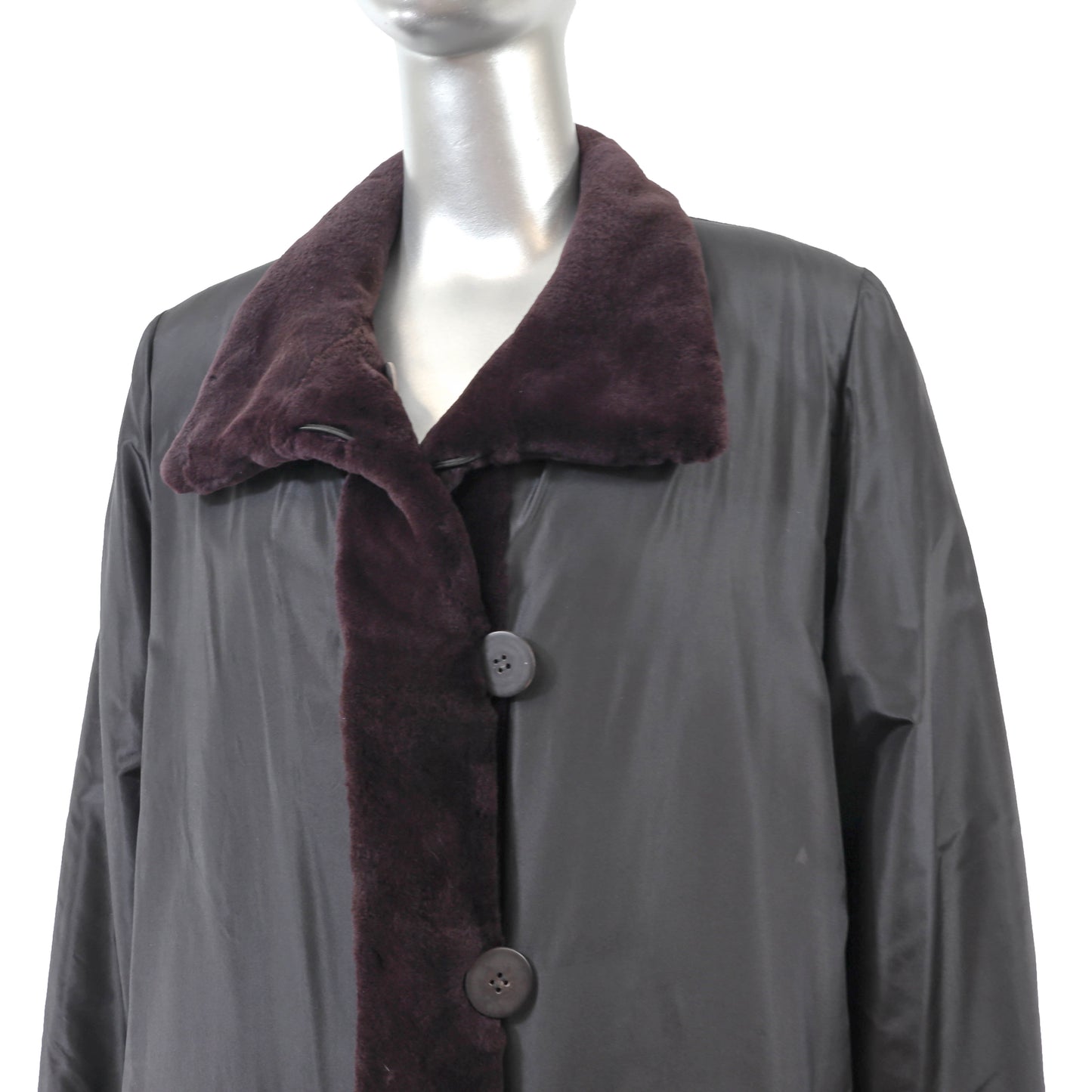 Neiman Marcus Eggplant Sheared Reversible Mink Coat- Size L