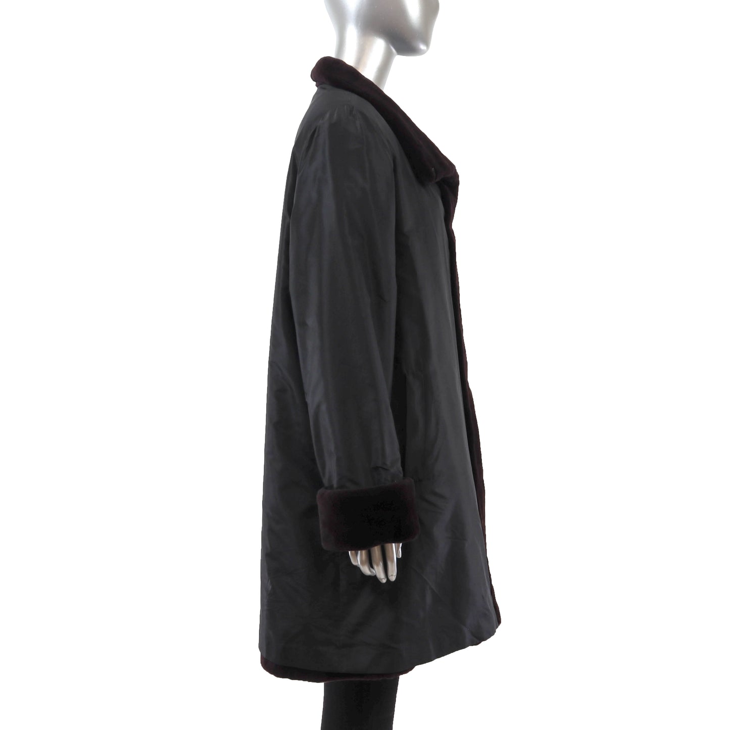 Neiman Marcus Eggplant Sheared Reversible Mink Coat- Size L