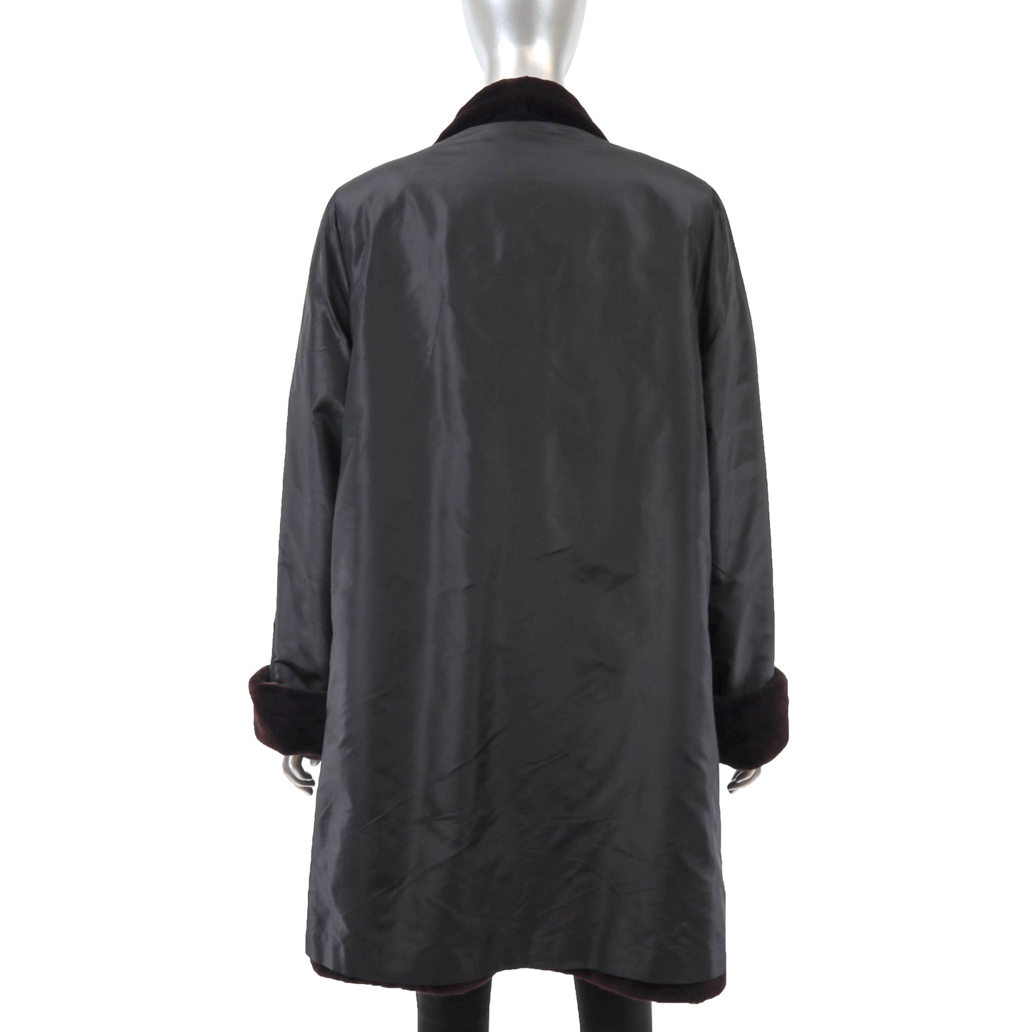 Neiman Marcus Eggplant Sheared Reversible Mink Coat- Size L