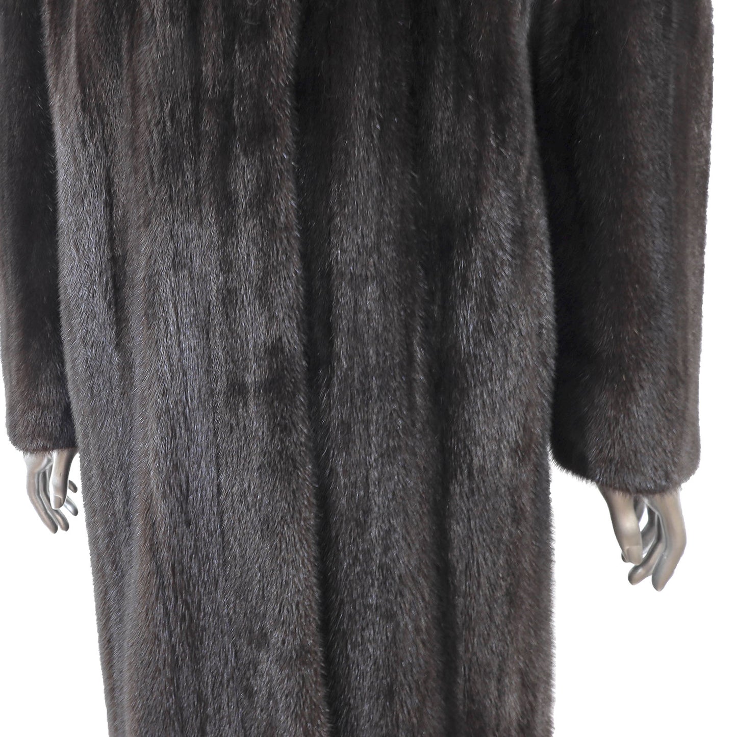 Black Mink Coat with Matching Hat- Size M