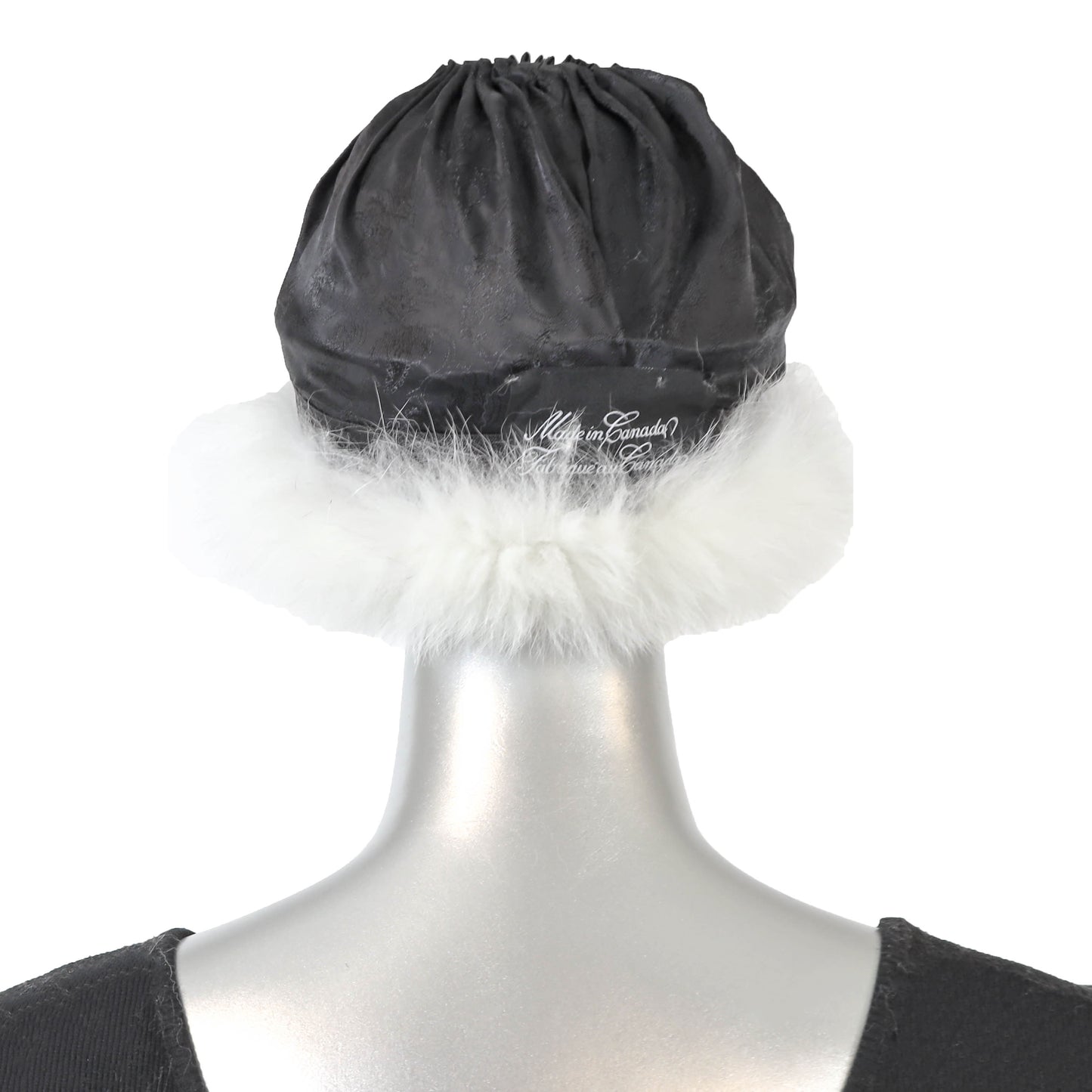 White Mink Hat with Fox- Size Free
