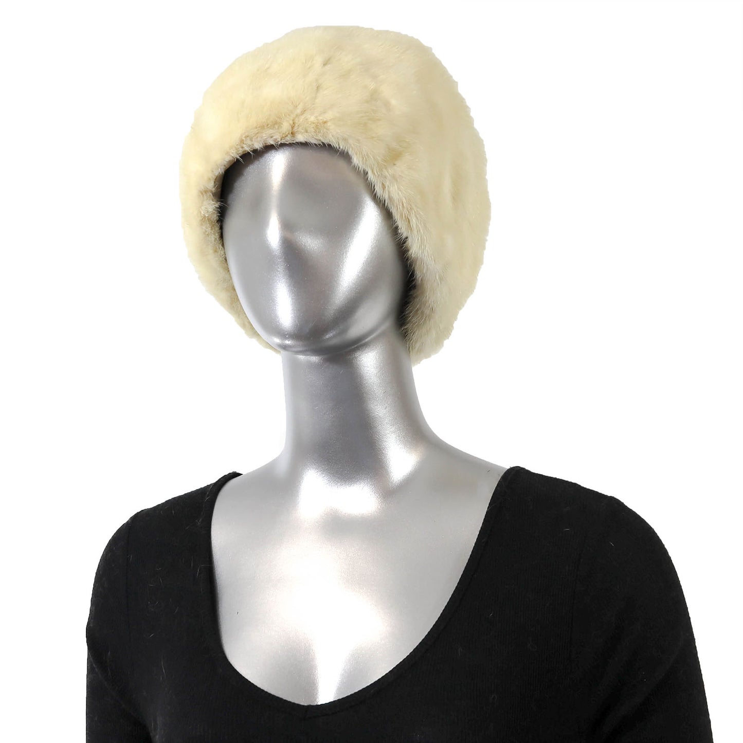 Ivory Mink Hat- Size Free