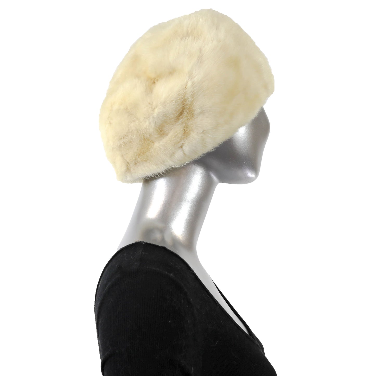 Ivory Mink Hat- Size Free