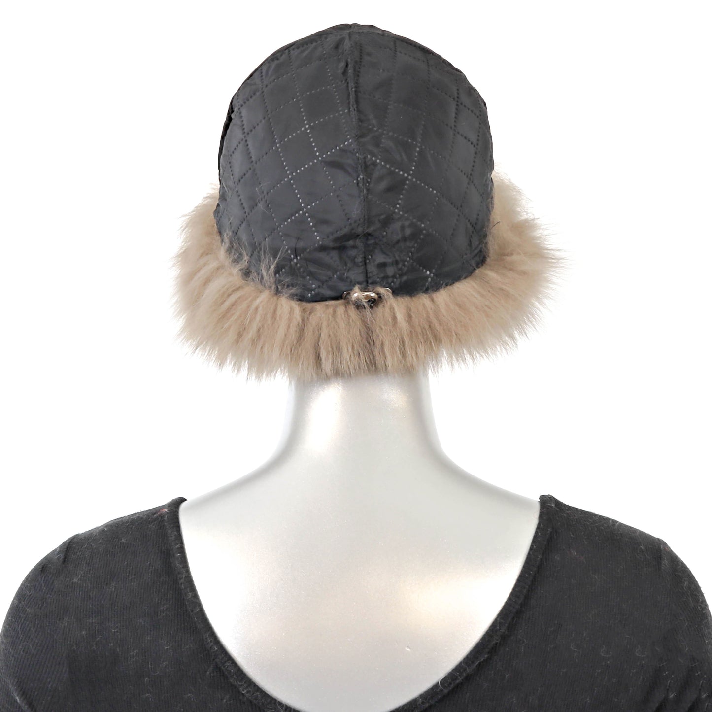 Brown Mink Hat with Fox- Size Free