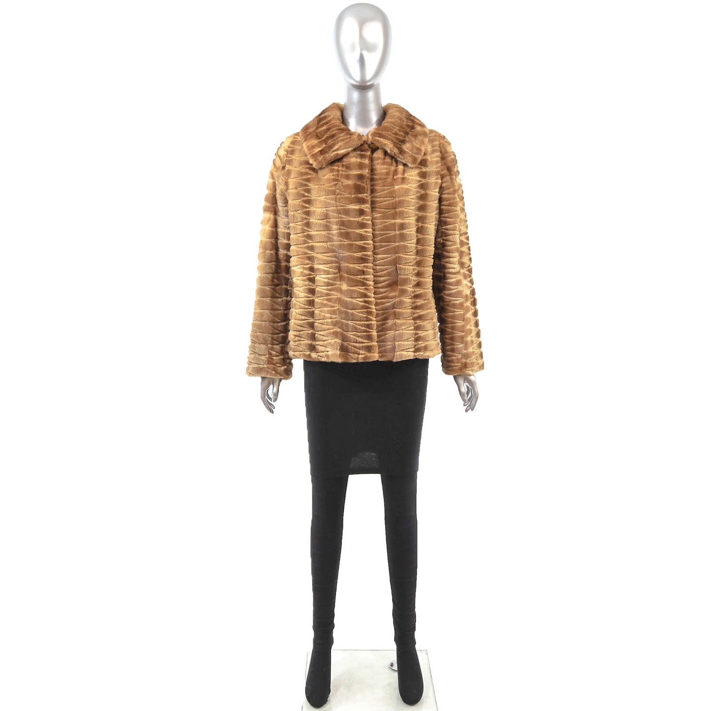Whiskey Laser Cut Mink Jacket- Size M