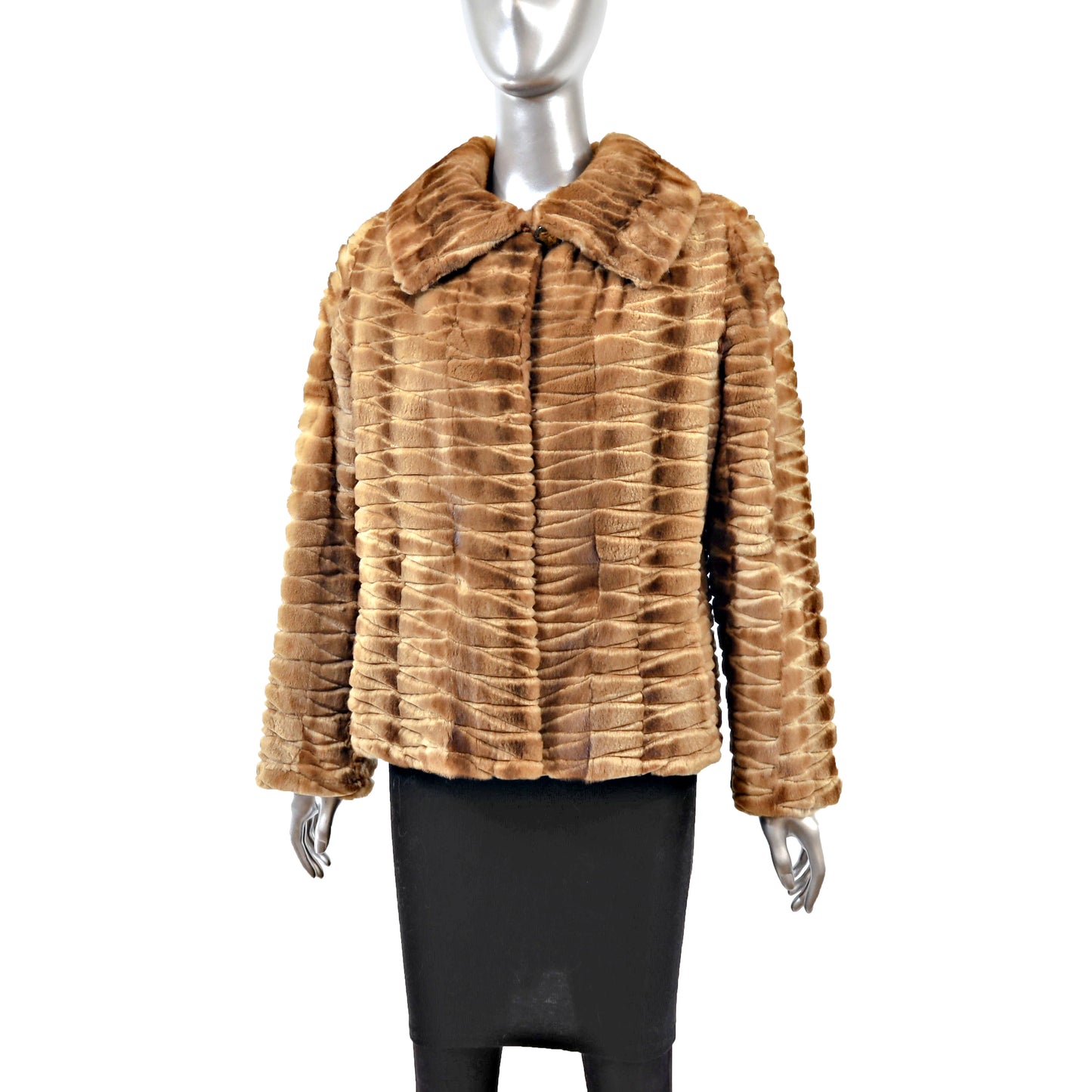 Whiskey Laser Cut Mink Jacket- Size M