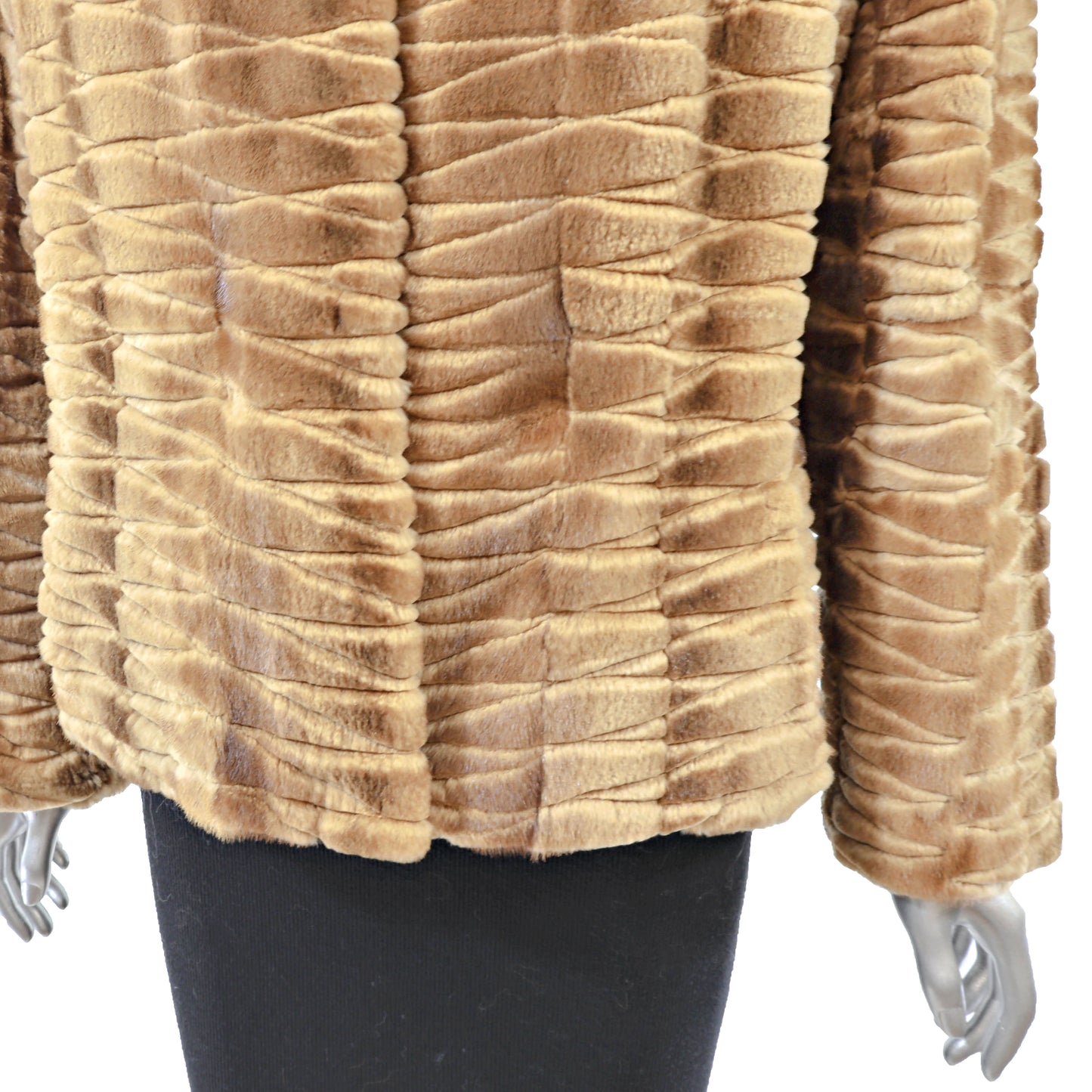 Whiskey Laser Cut Mink Jacket- Size M