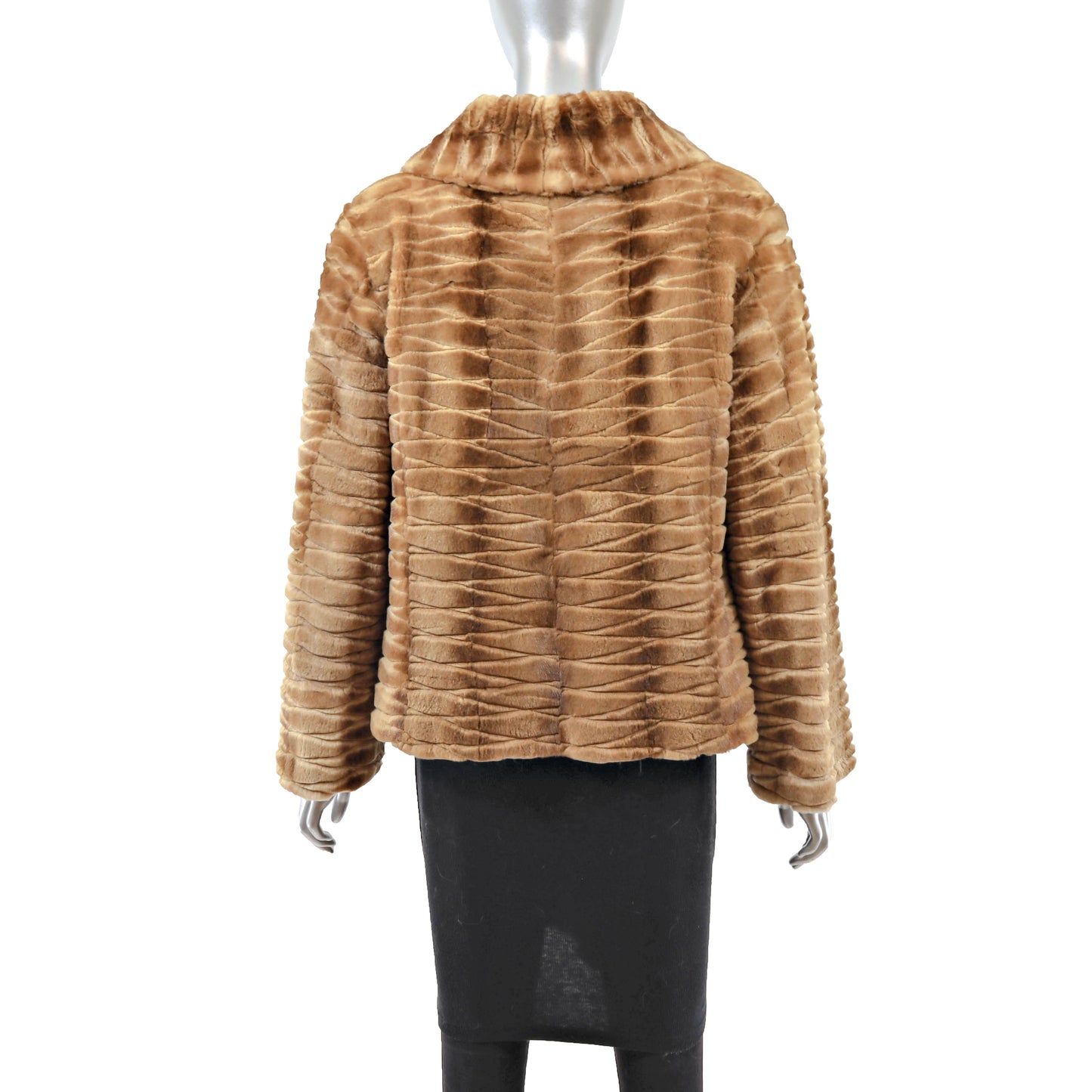 Whiskey Laser Cut Mink Jacket- Size M