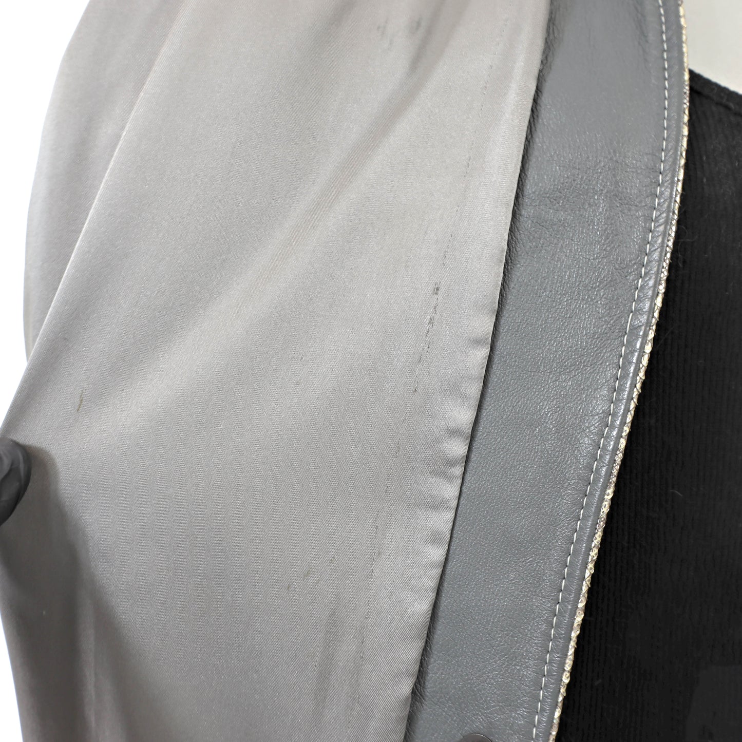 Grey Mink Jacket with Design- Size M