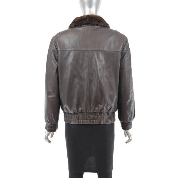 Lunaraine Mink Jacket Reversible to Leather- Size M