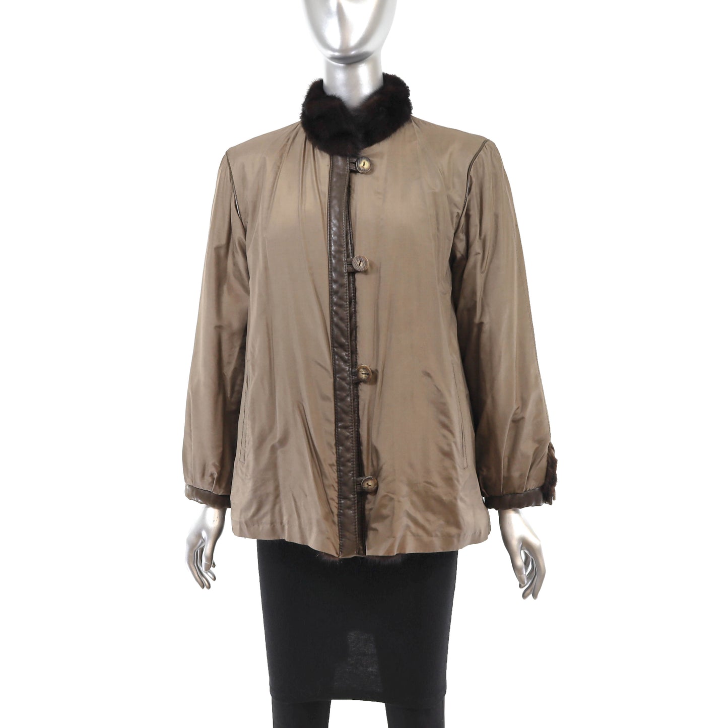 Mahogany Mink Jacket Reversible to Taffeta- Size S