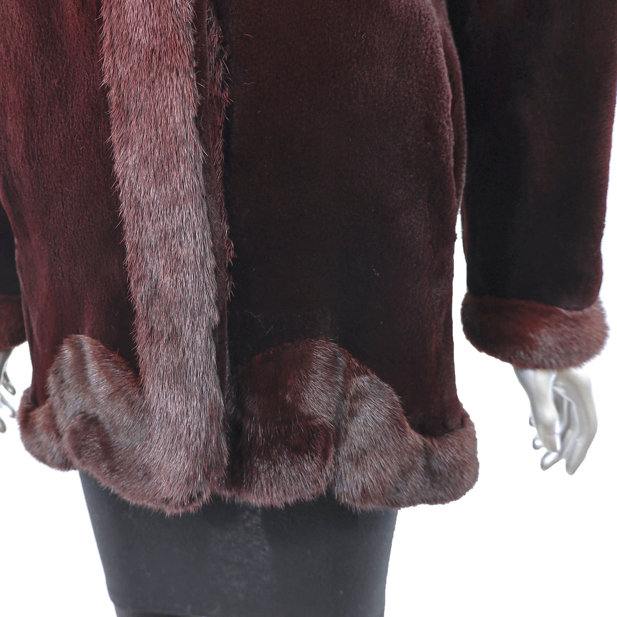 Burgundy Sheared Mink Jacket- Size M-L