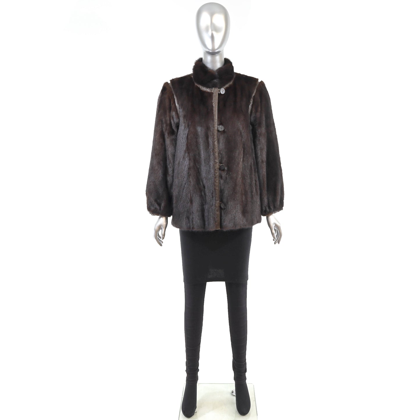 Mahogany Mink Jacket Reversible to Taffeta- Size S