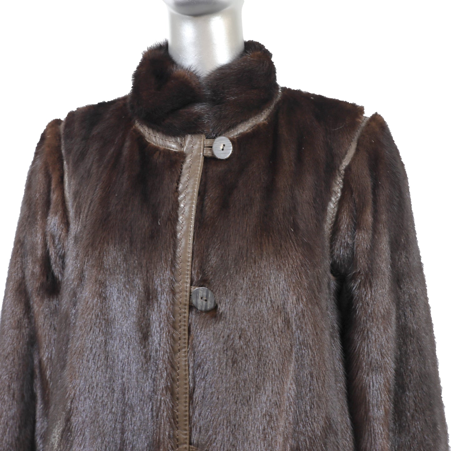 Mahogany Mink Jacket Reversible to Taffeta- Size S