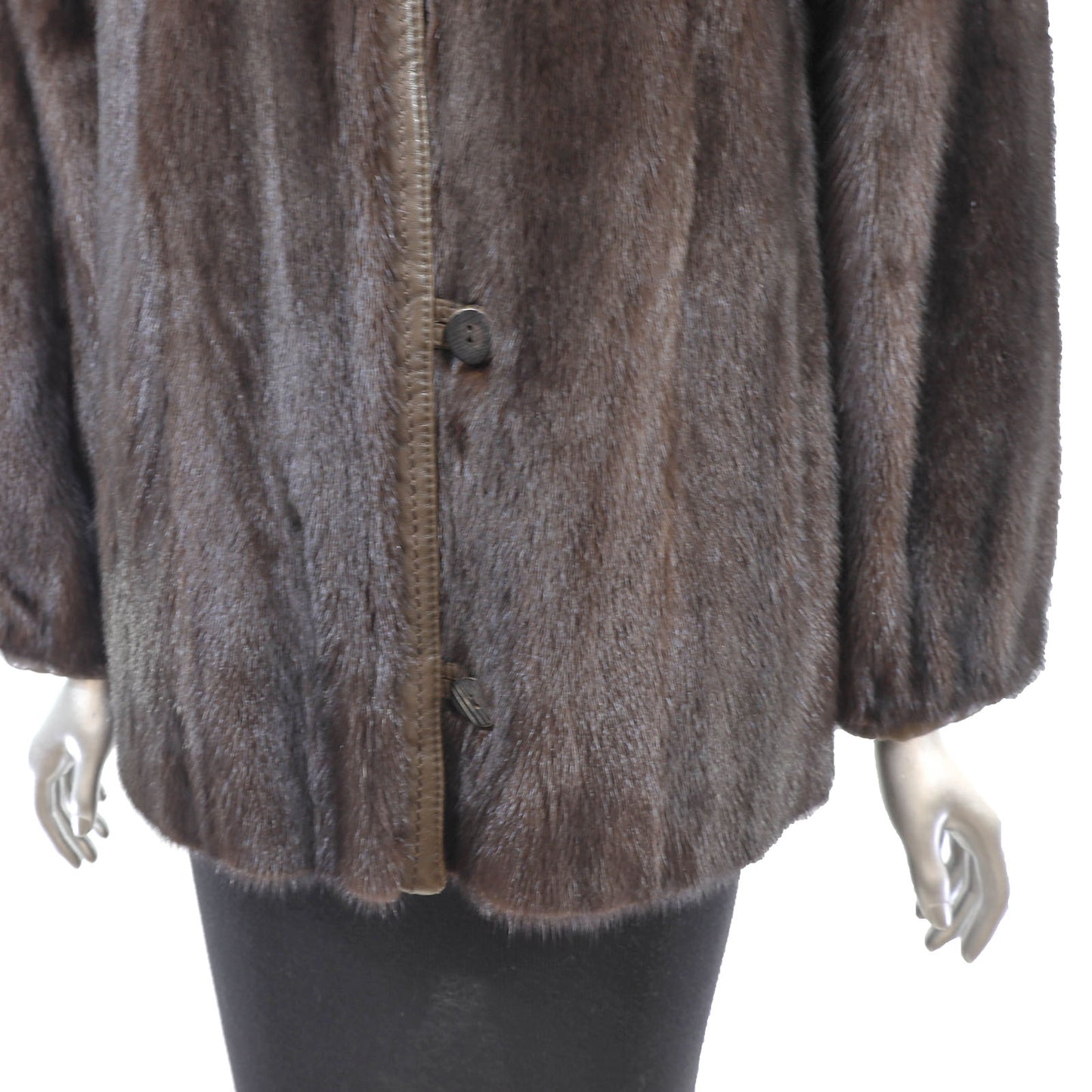 Mahogany Mink Jacket Reversible to Taffeta- Size S