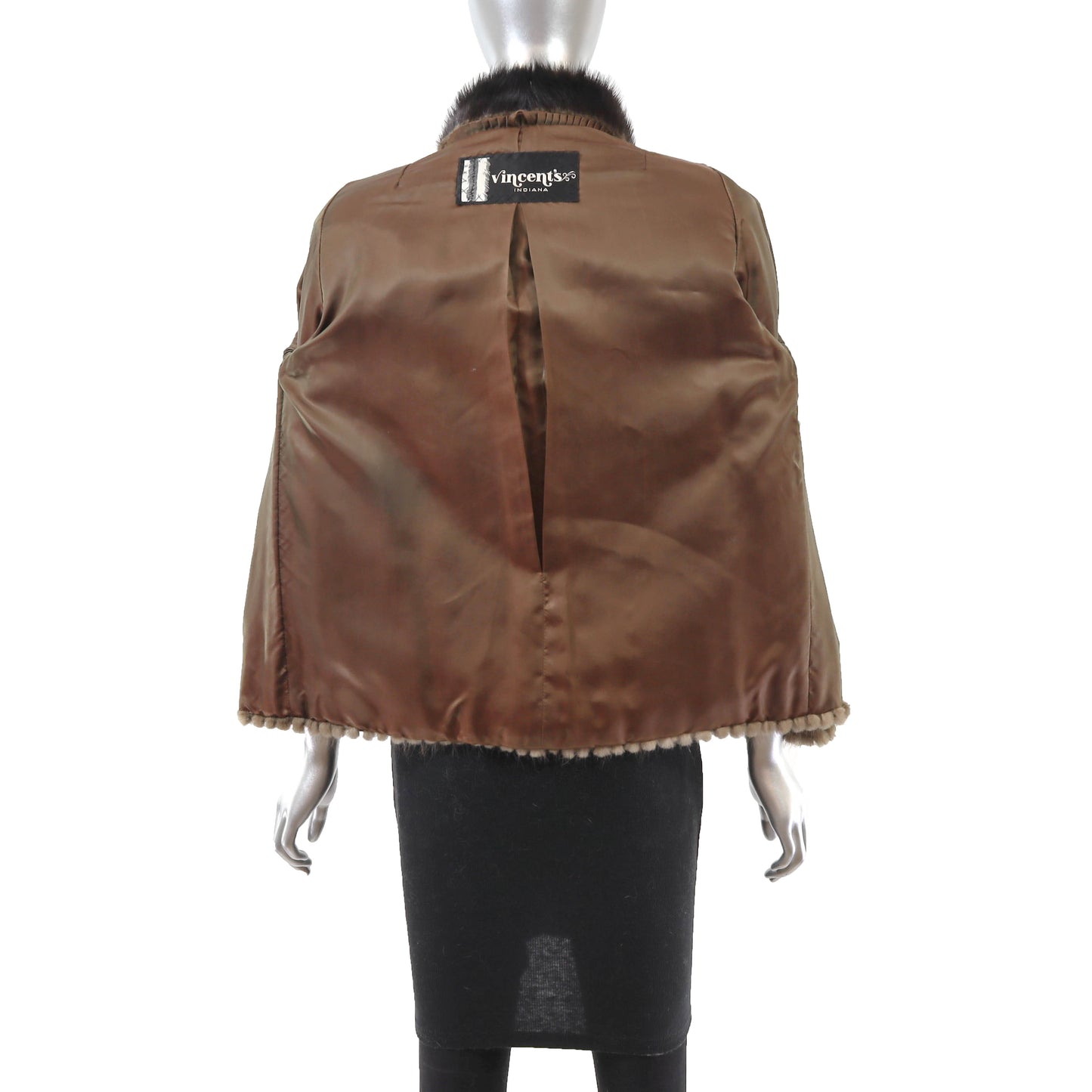 Light Brown Corded Mink Jacket- Size M