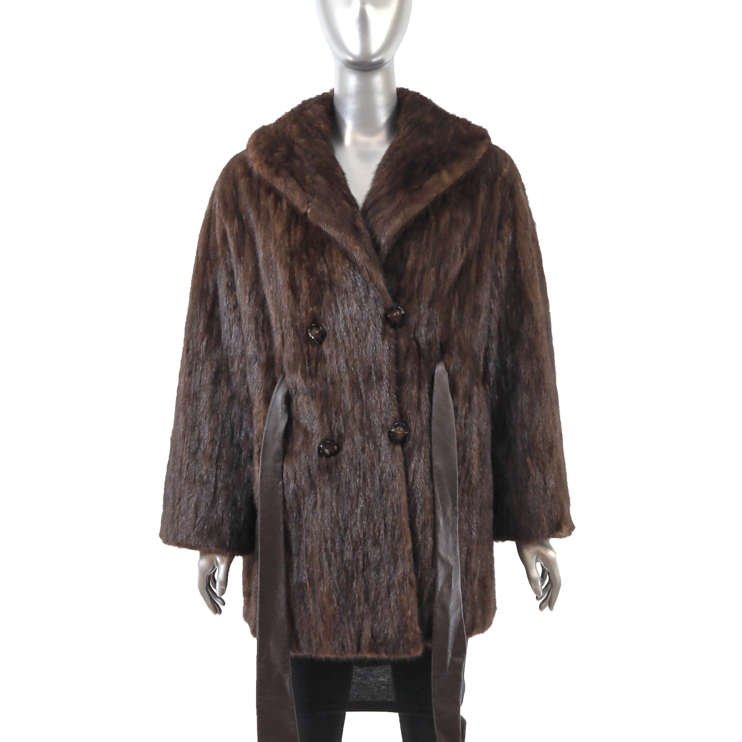Brown Section Mink Jacket- Size M