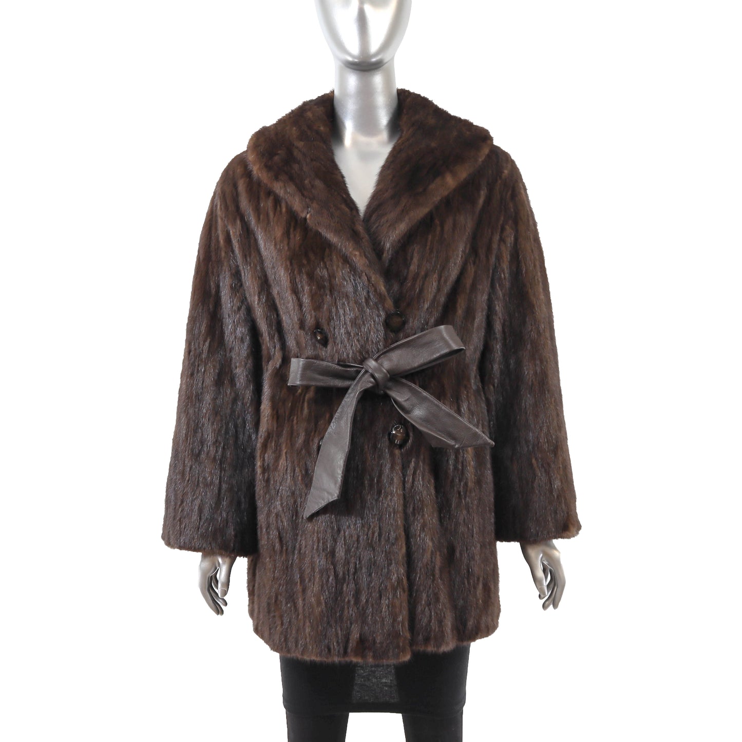 Brown Section Mink Jacket- Size M