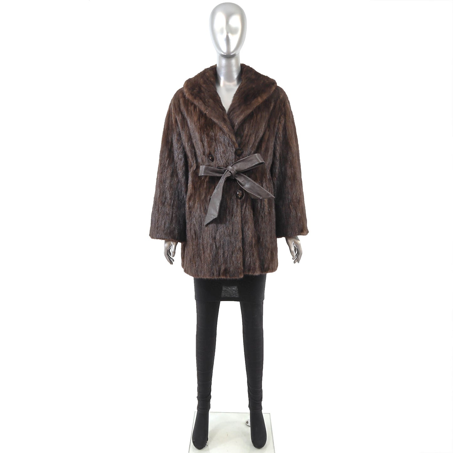 Brown Section Mink Jacket- Size M