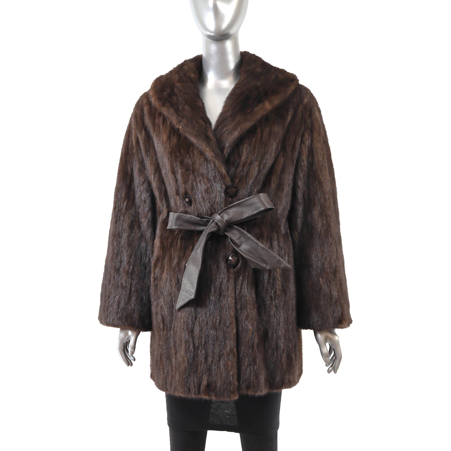 Brown Section Mink Jacket- Size M