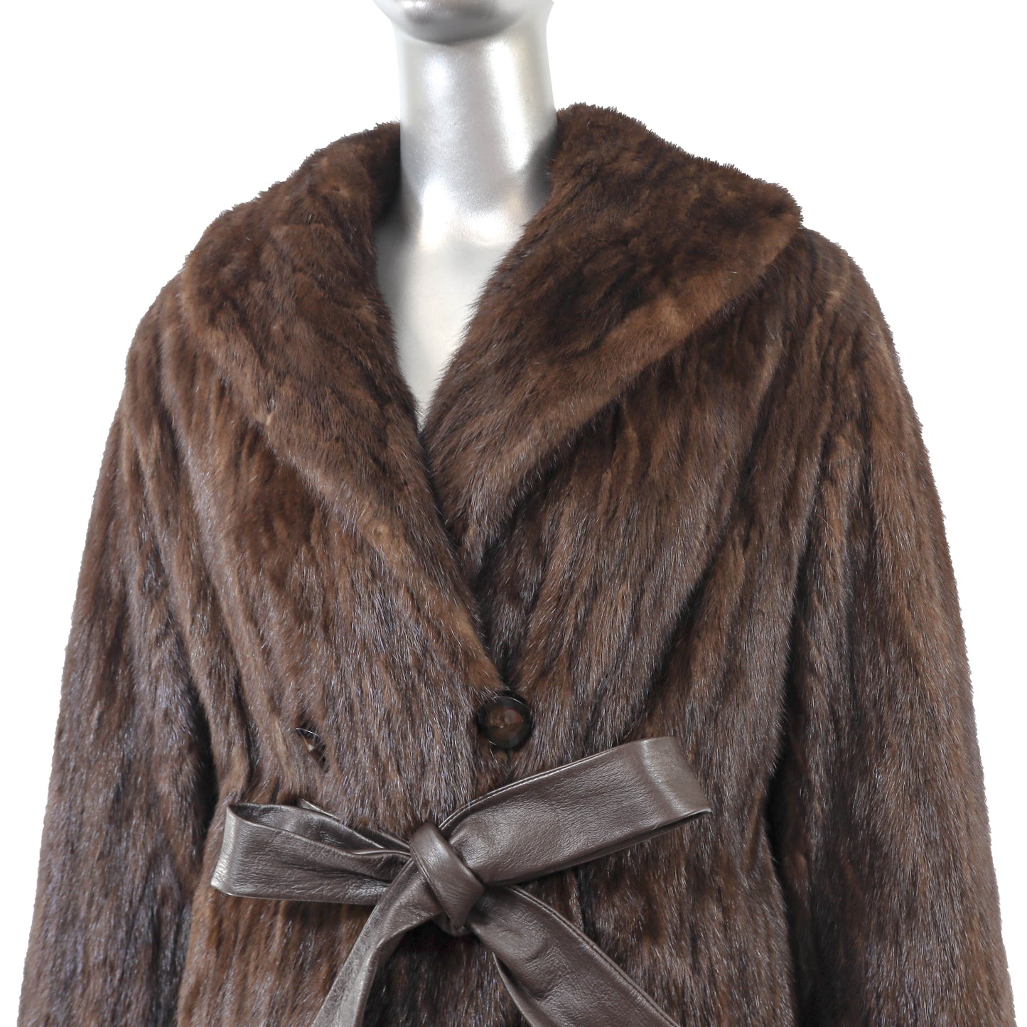 Brown Section Mink Jacket- Size M