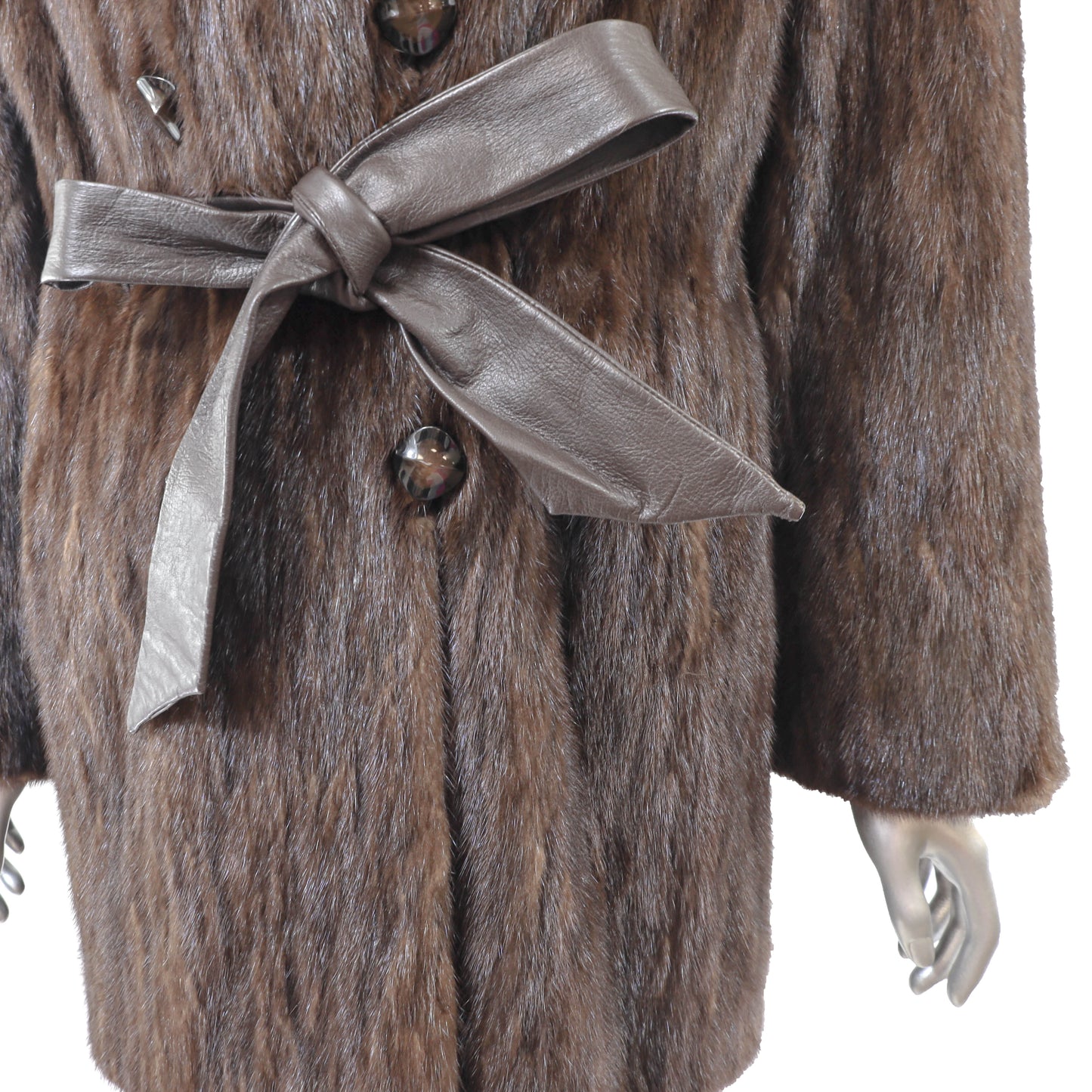 Brown Section Mink Jacket- Size M