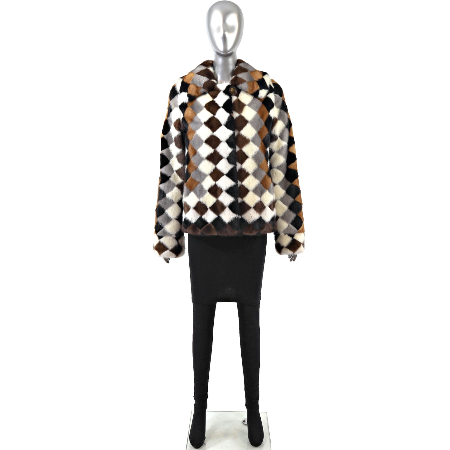 Multicolor Mink Jacket- Size S