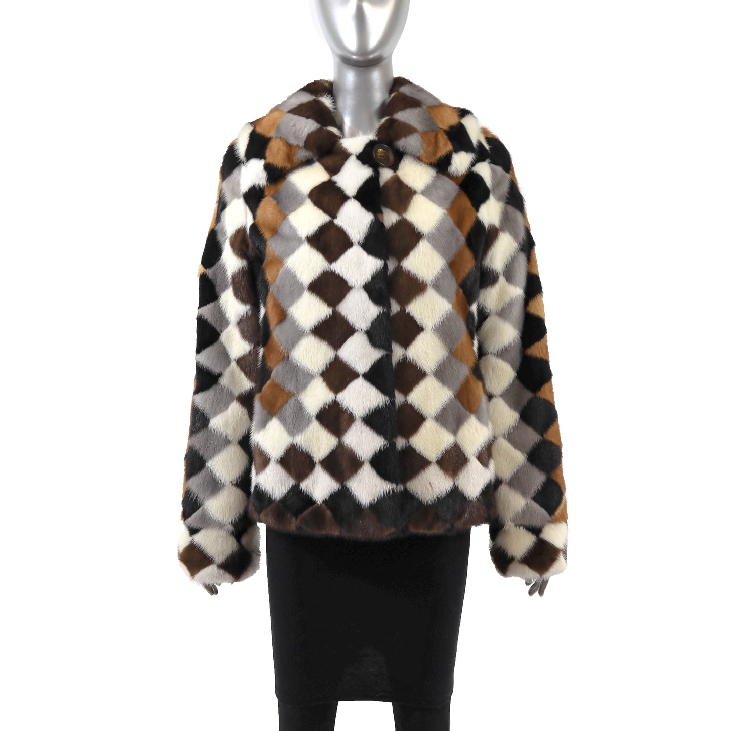 Multicolor Mink Jacket- Size S