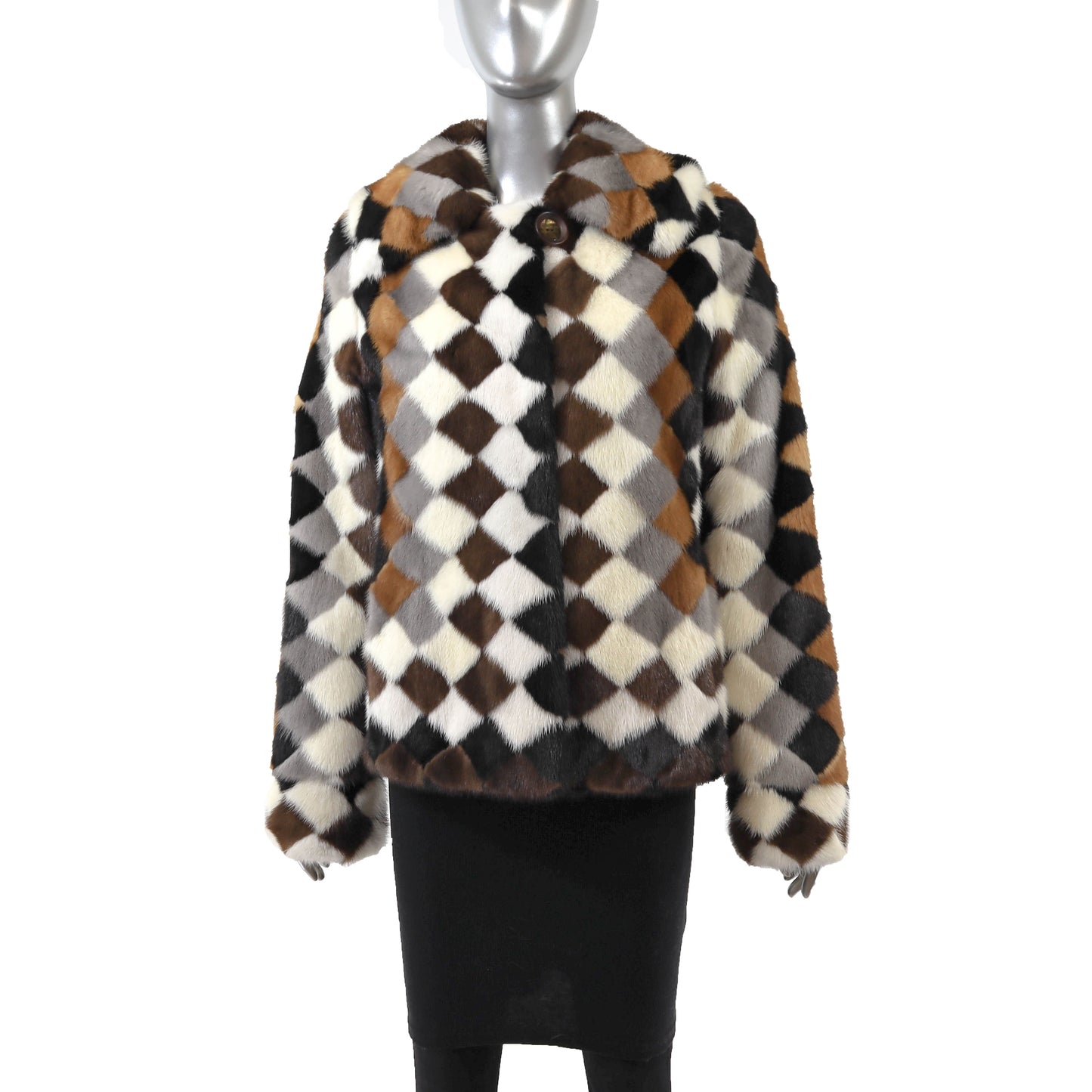 Multicolor Mink Jacket- Size S