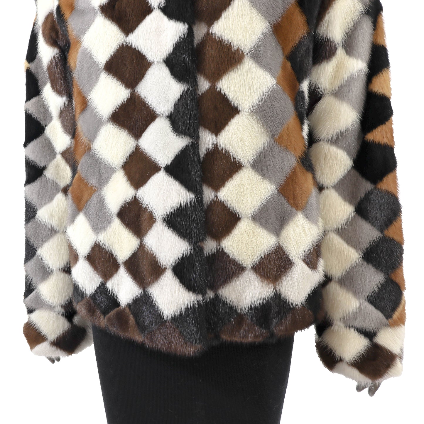 Multicolor Mink Jacket- Size S