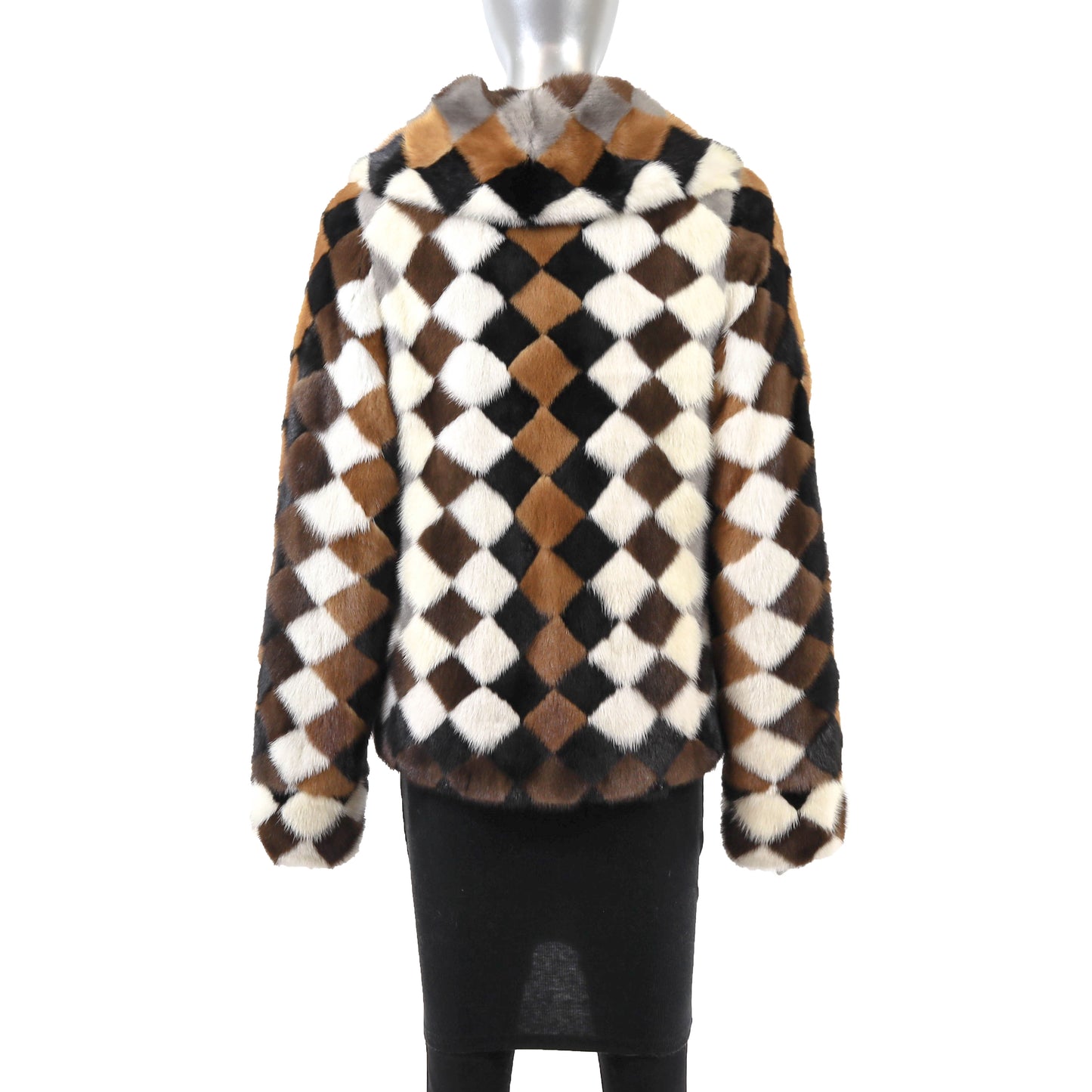 Multicolor Mink Jacket- Size S