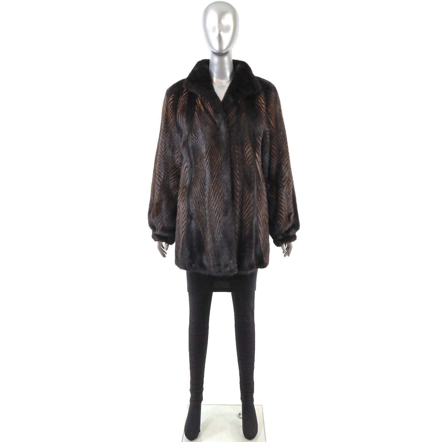 Brown Mink Jacket- Size M